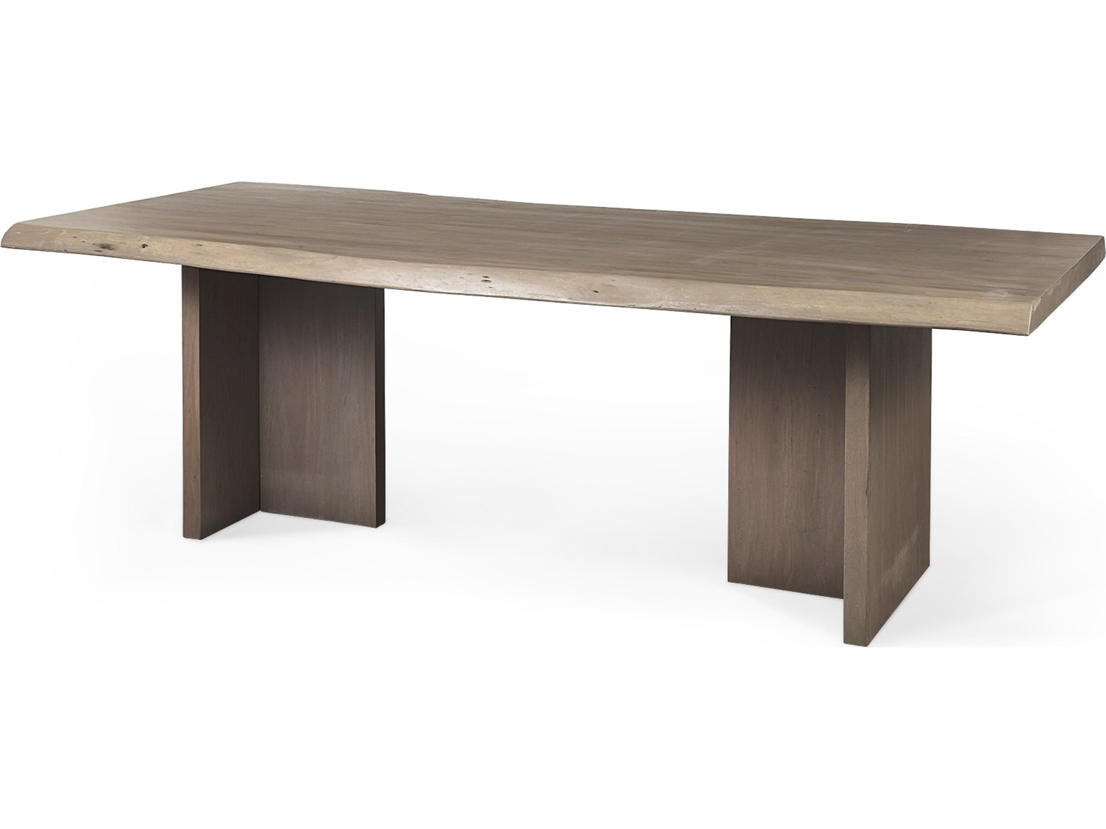 Mercana Konstantin 94.0 x 40.0 x 30.0 Medium Brown Wood W/ Live Edge Rectangular Dining Table