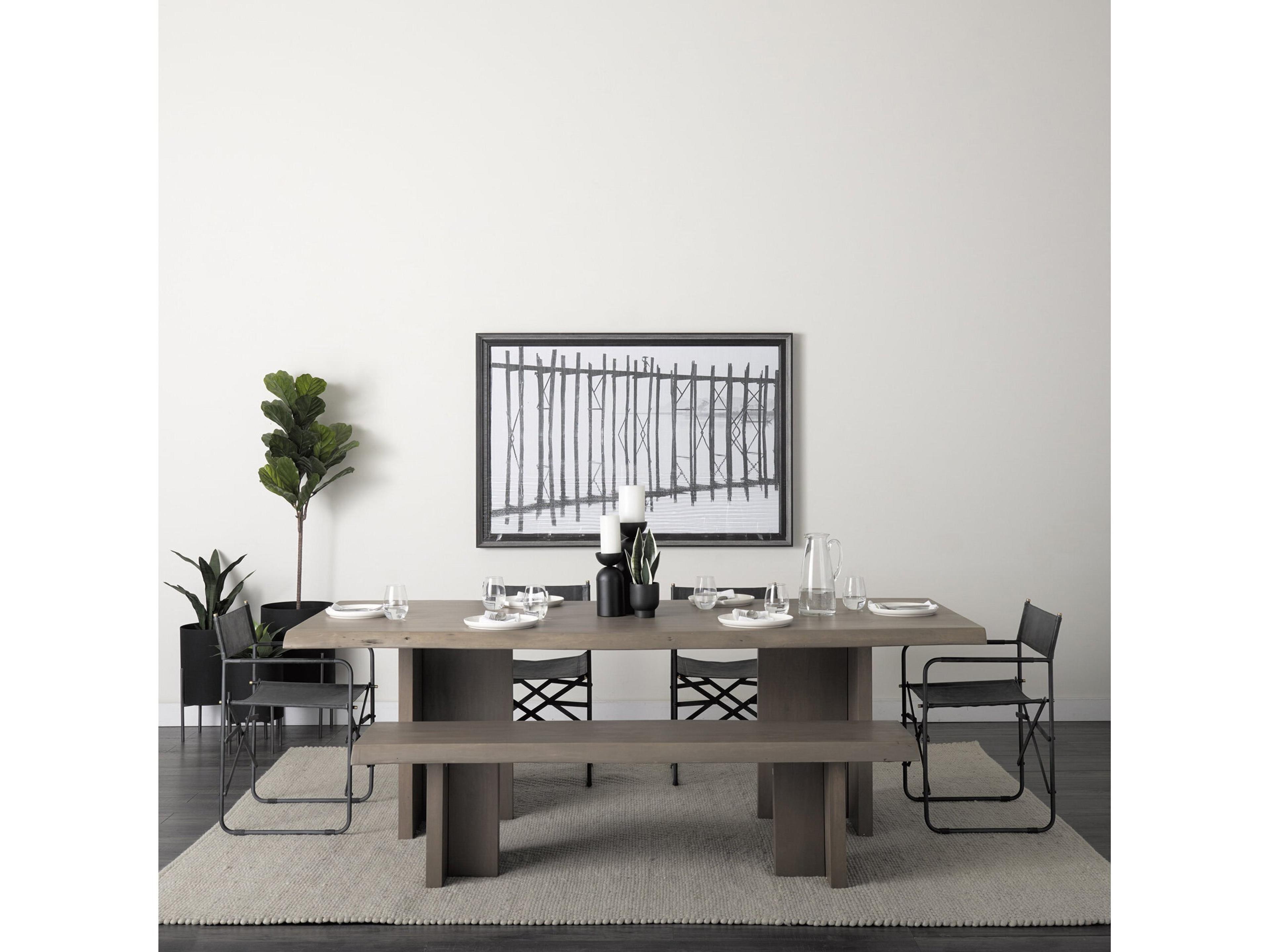 Mercana Konstantin 94.0 x 40.0 x 30.0 Medium Brown Wood W/ Live Edge Rectangular Dining Table
