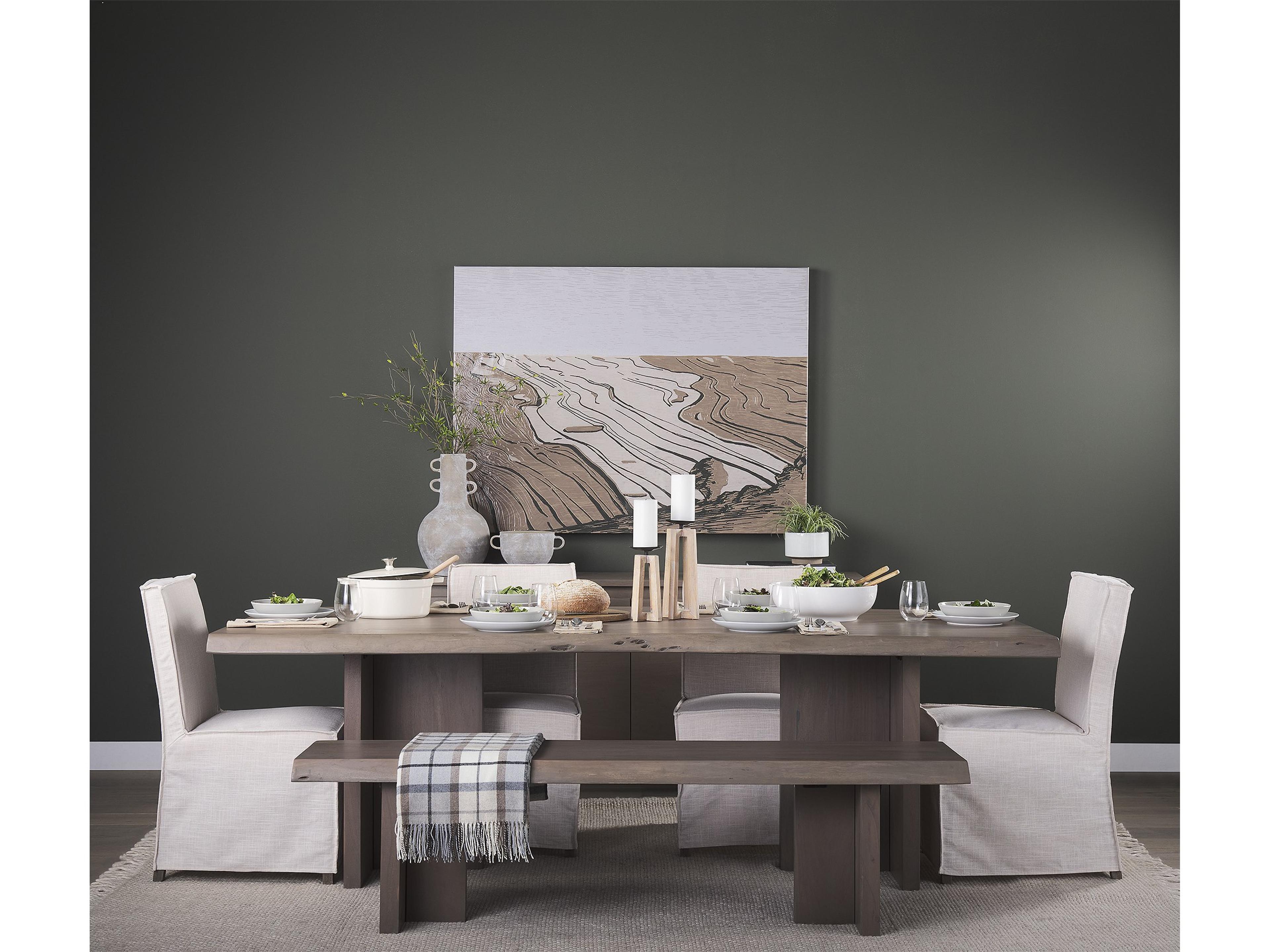 Mercana Konstantin 94.0 x 40.0 x 30.0 Medium Brown Wood W/ Live Edge Rectangular Dining Table