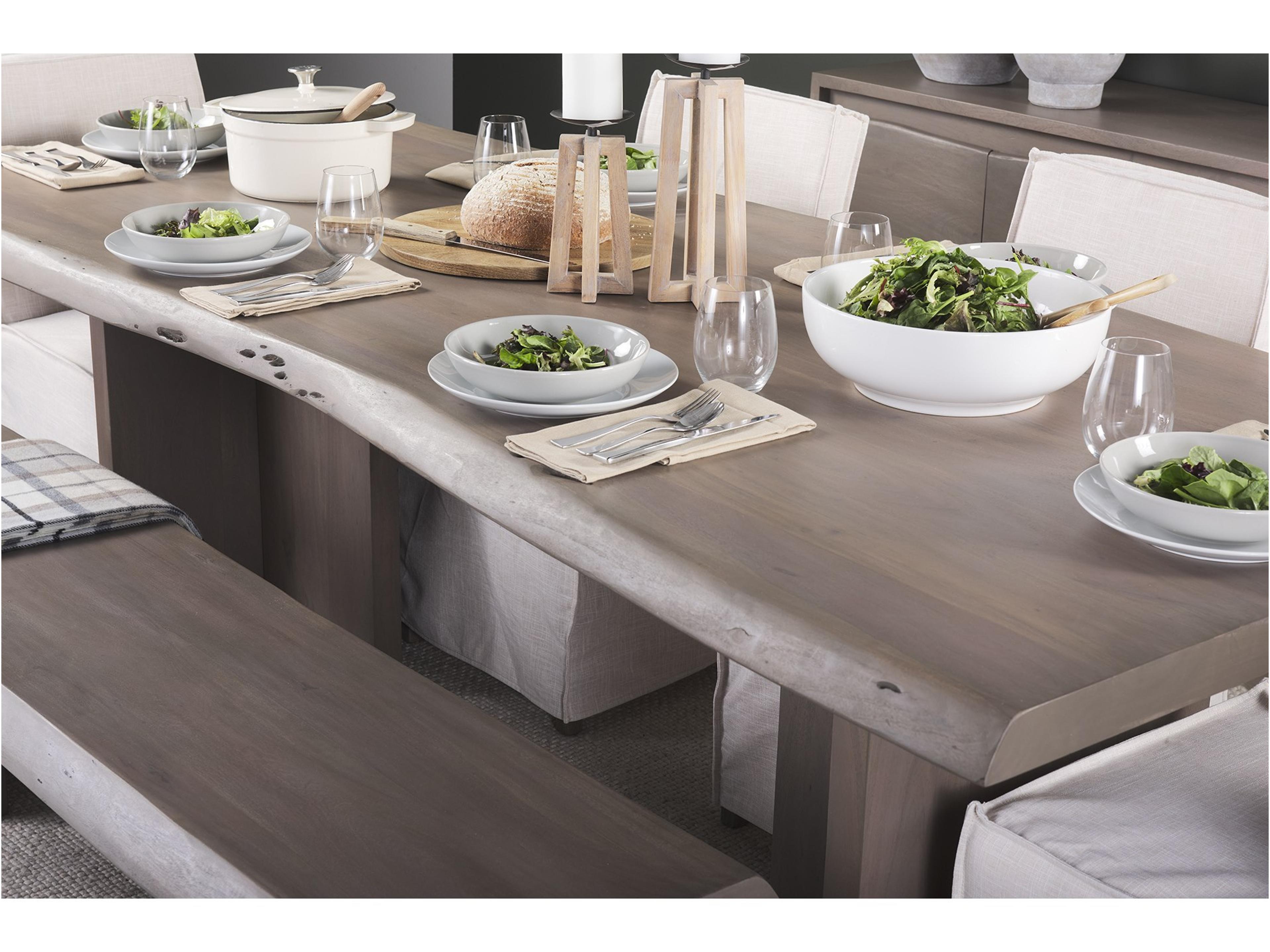 Mercana Konstantin 94.0 x 40.0 x 30.0 Medium Brown Wood W/ Live Edge Rectangular Dining Table