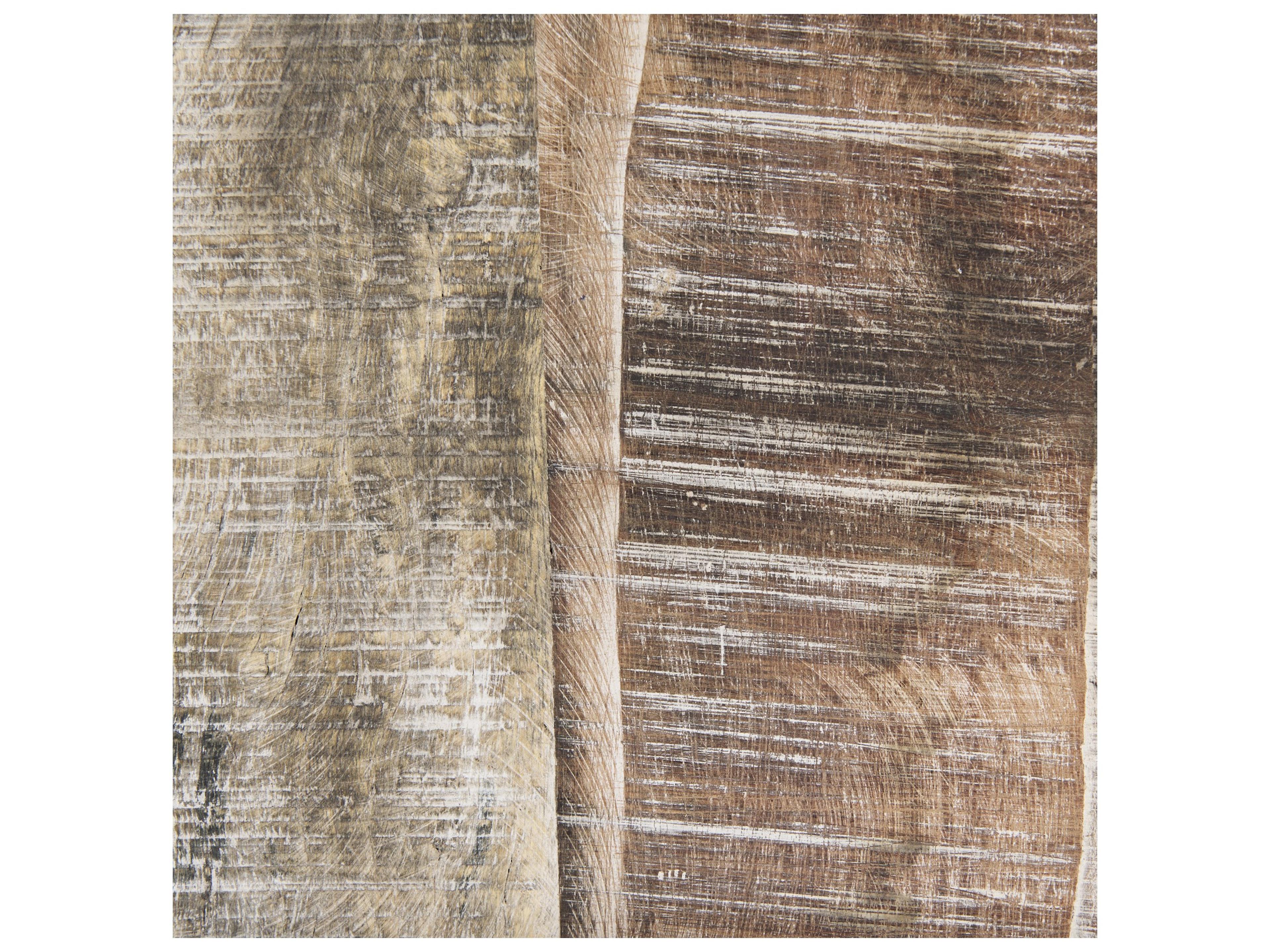 Mercana Lorenz (Set of 3) Light Brown Wood W/ Black Metal Base Round Decorative Display Stands