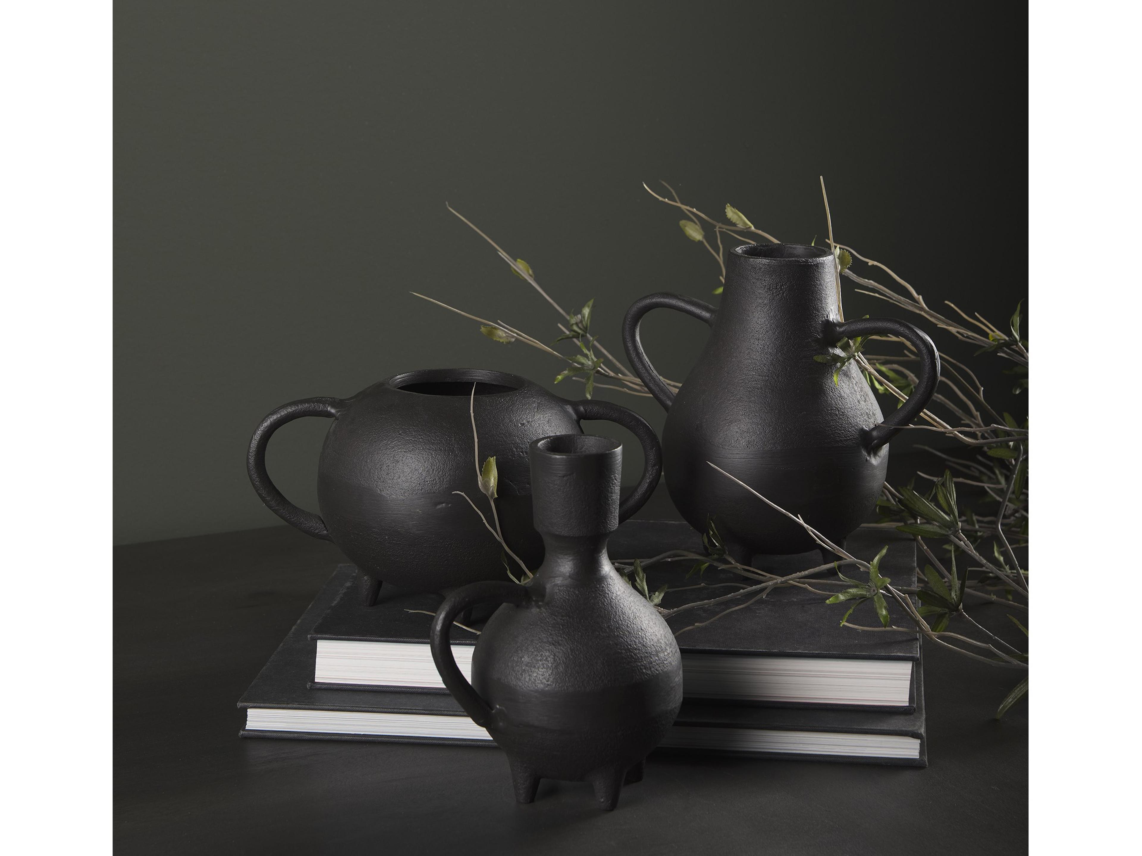 Mercana Cyrus Black Spherical Vase Decorative Object