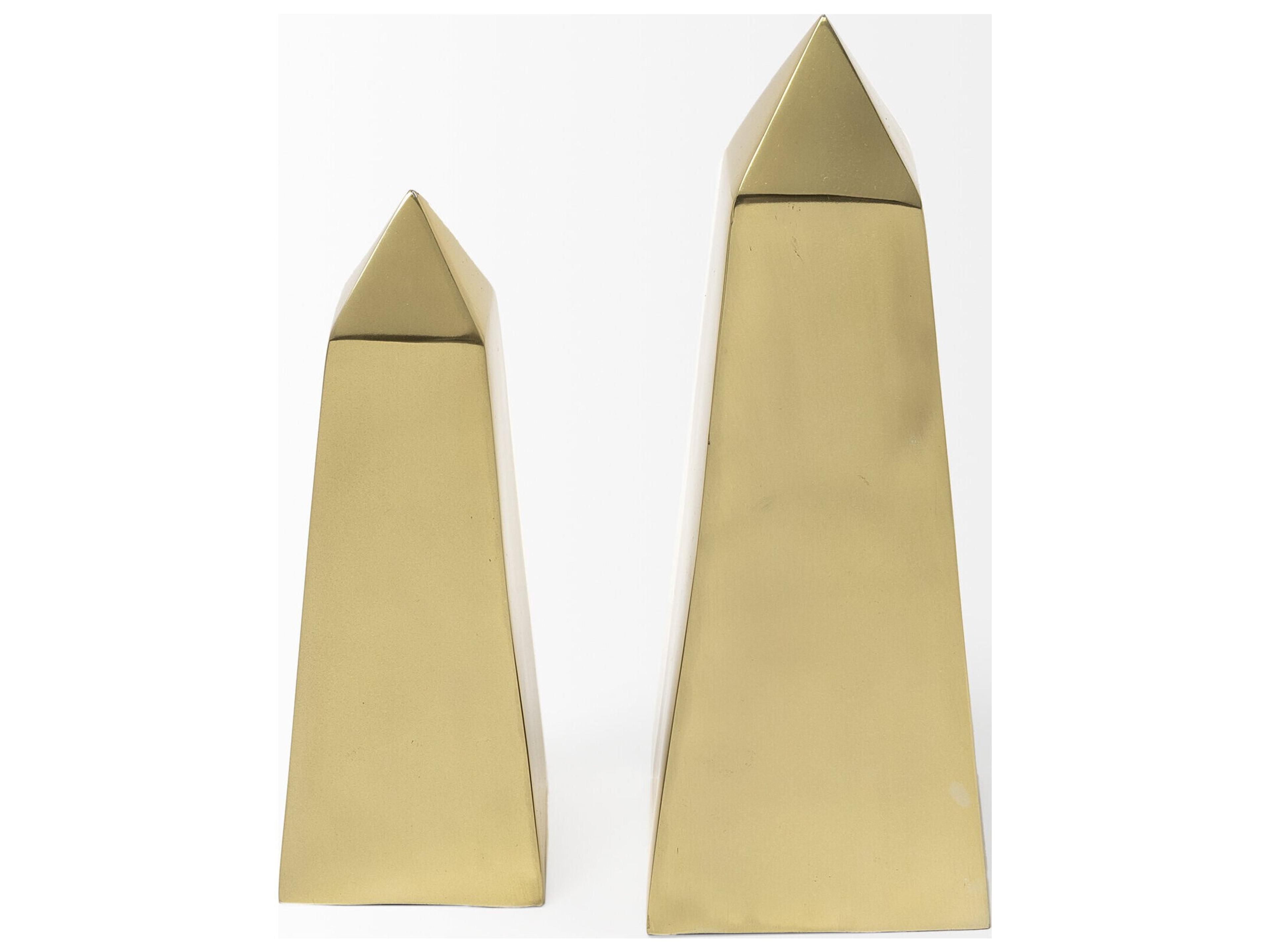 Mercana Giza (Set of 2) 4L x 4W Gold Elongated Pyramids