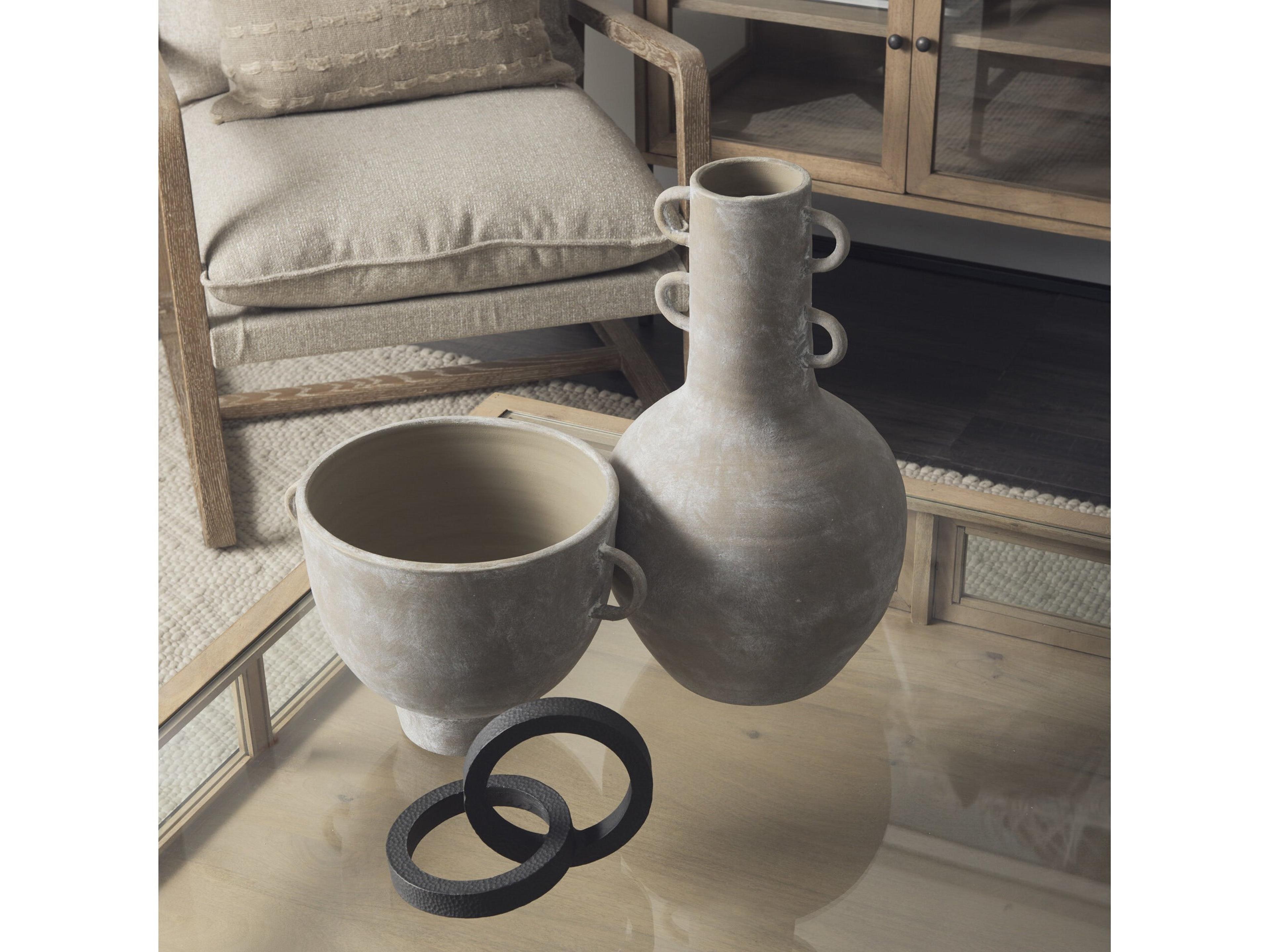 Mercana Rafiki Two Blackened Hammered Finish Metal Conjoined Circles