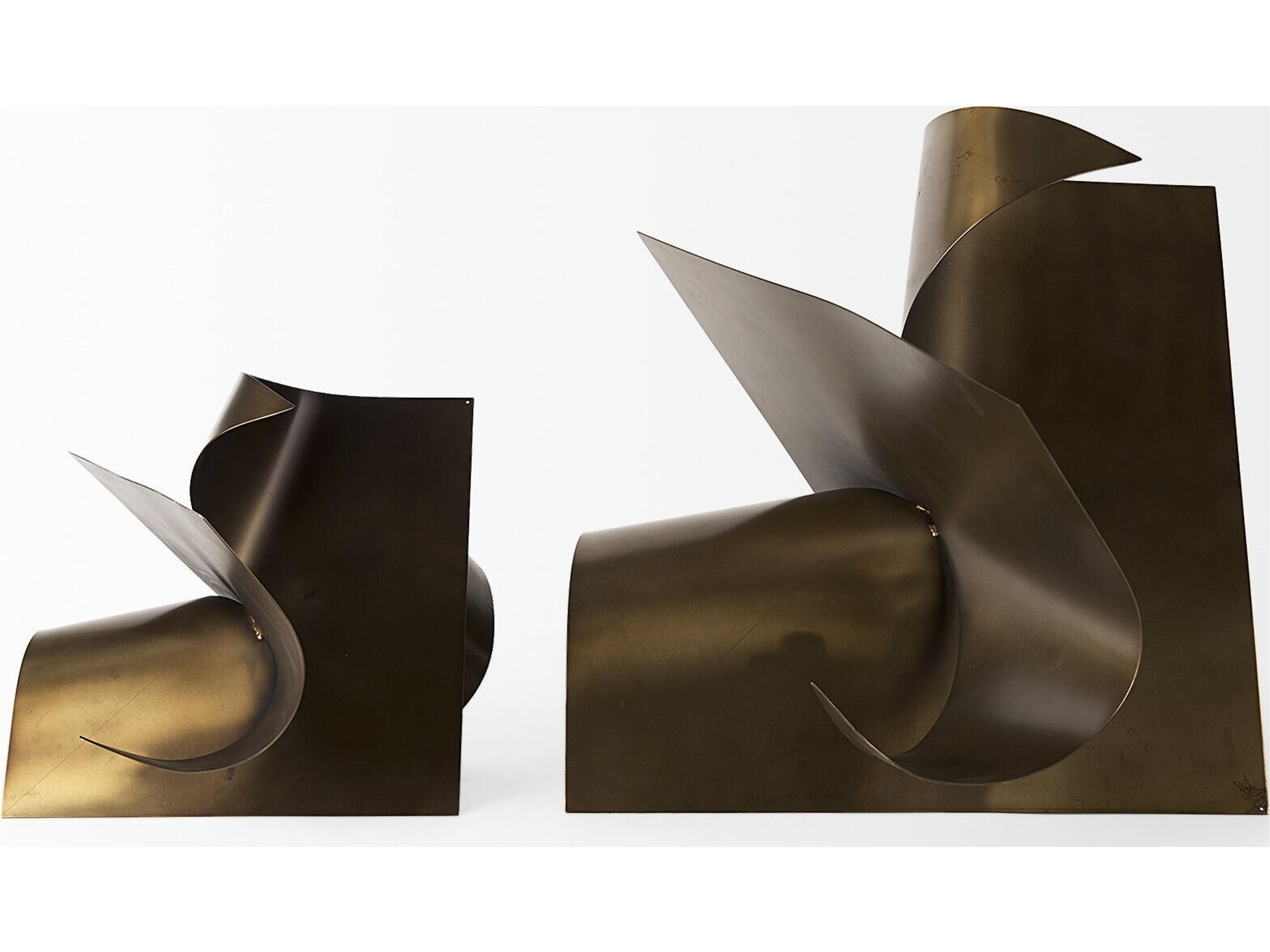 Mercana Francesca 18.1L x 18.1W x 18.1H Antique Gold Metal Sculptural Decorative Object