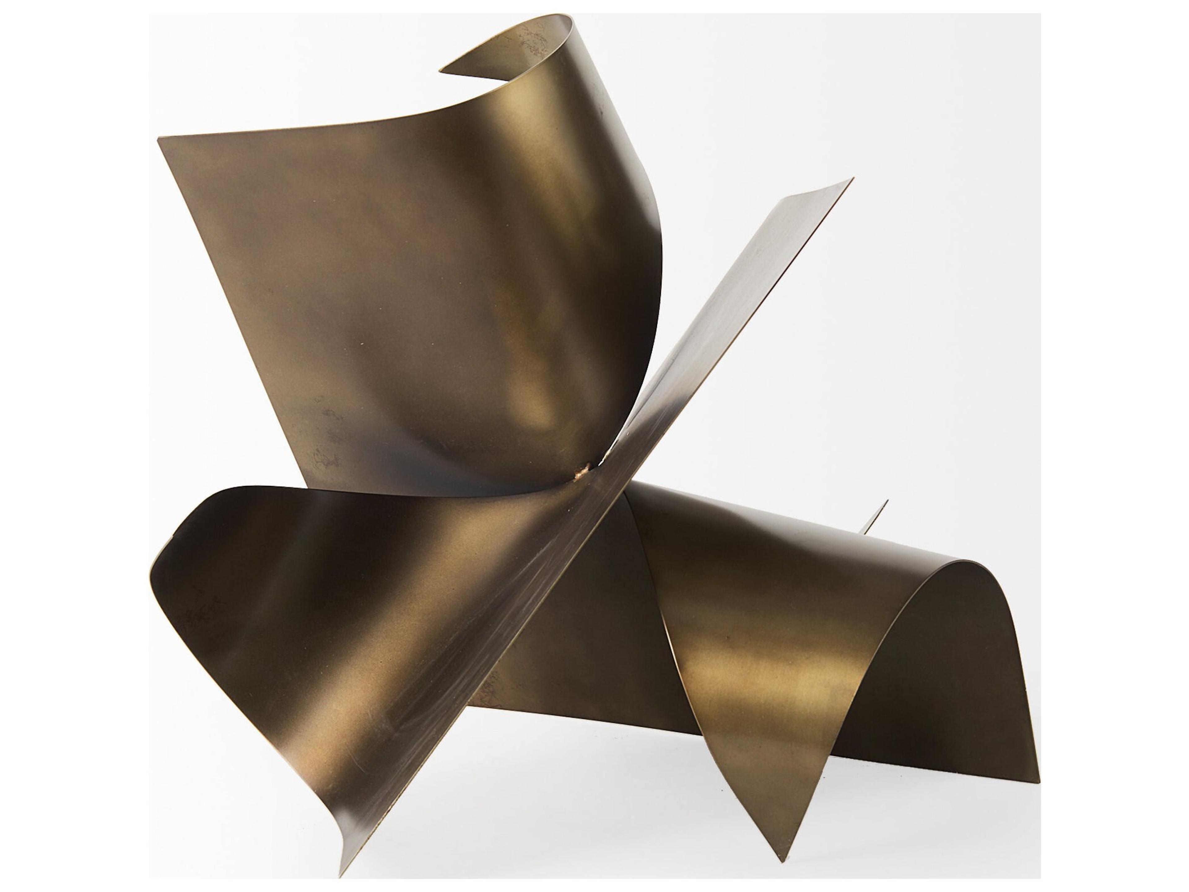 Mercana Francesca 18.1L x 18.1W x 18.1H Antique Gold Metal Sculptural Decorative Object