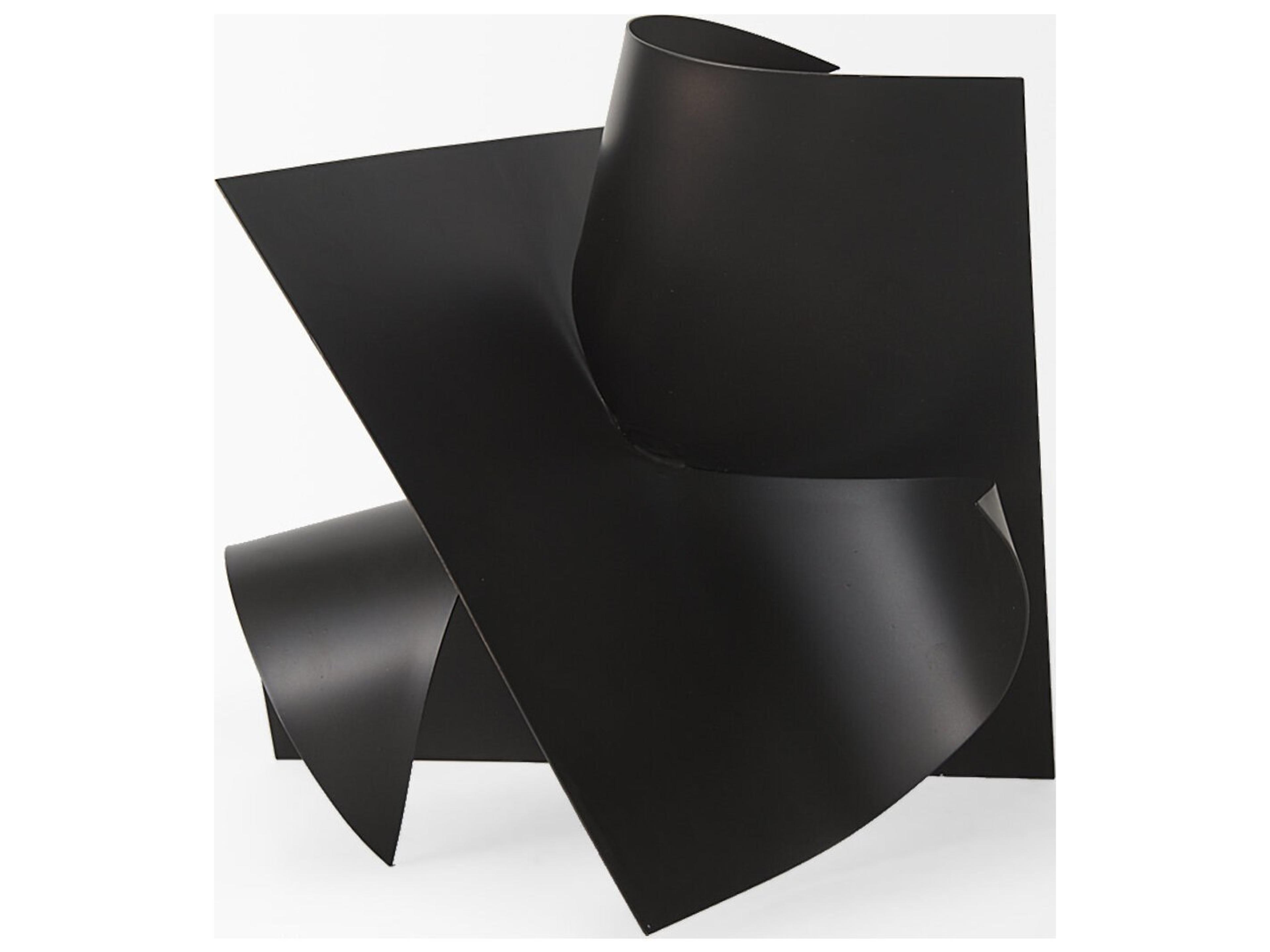 Mercana Francesca 11.8L x 11.8W x 11.8H Black Metal Sculptural Decorative Object