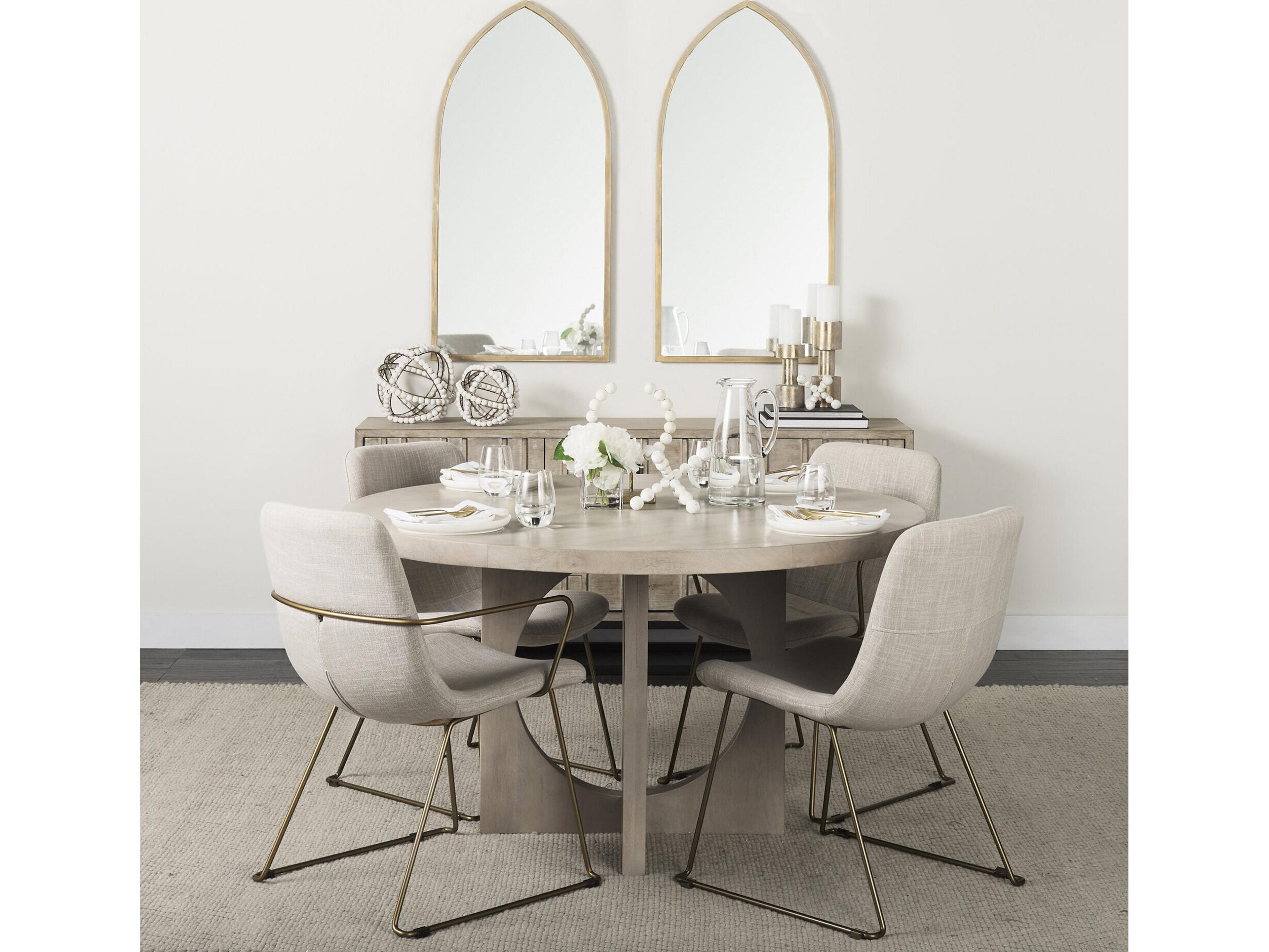 Mercana Liesl 54.L x 54.0W x 30.0H Barely Gray Finished Wood W/ Circular Top Dining Table