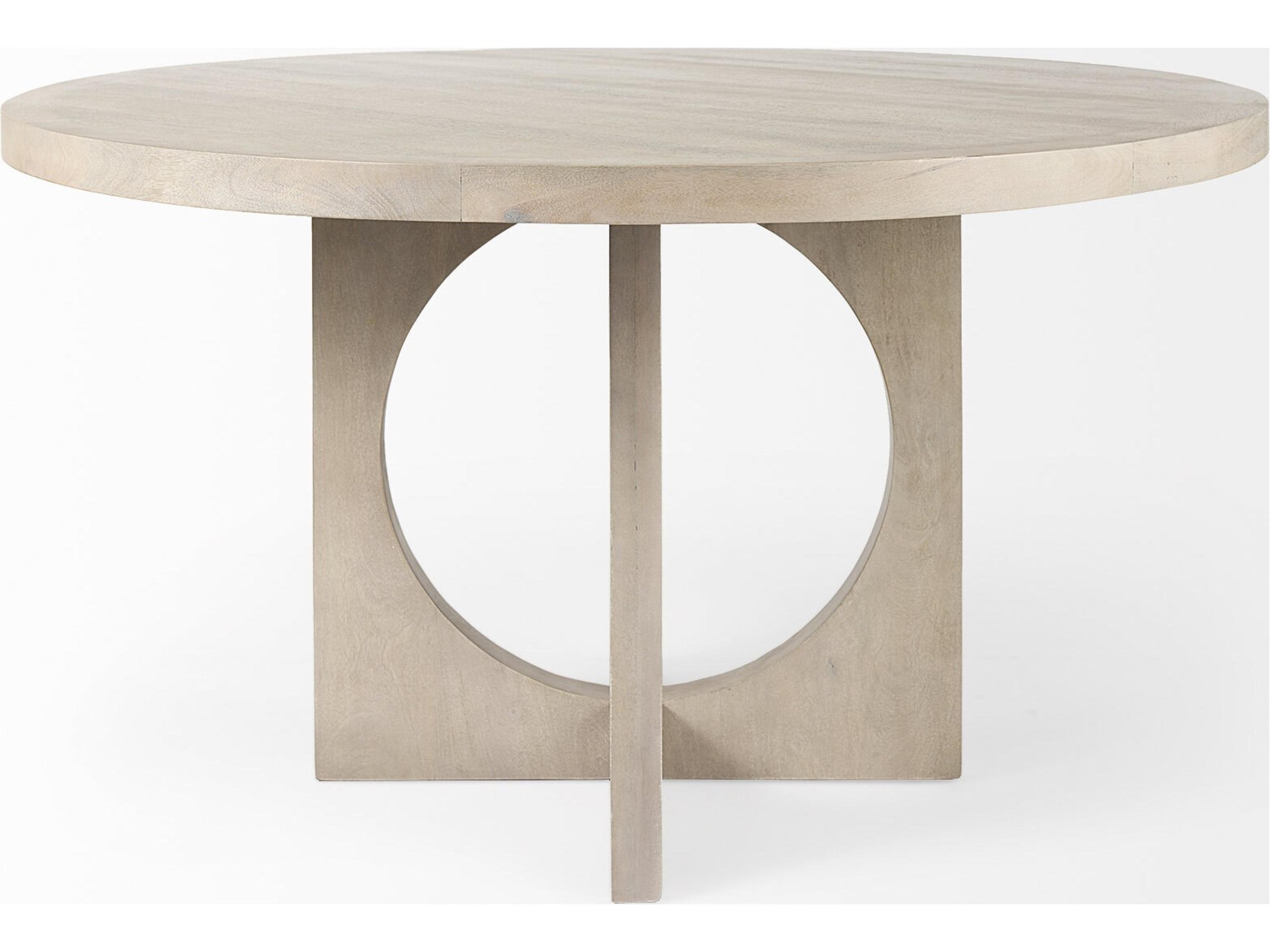 Mercana Liesl 54.L x 54.0W x 30.0H Barely Gray Finished Wood W/ Circular Top Dining Table