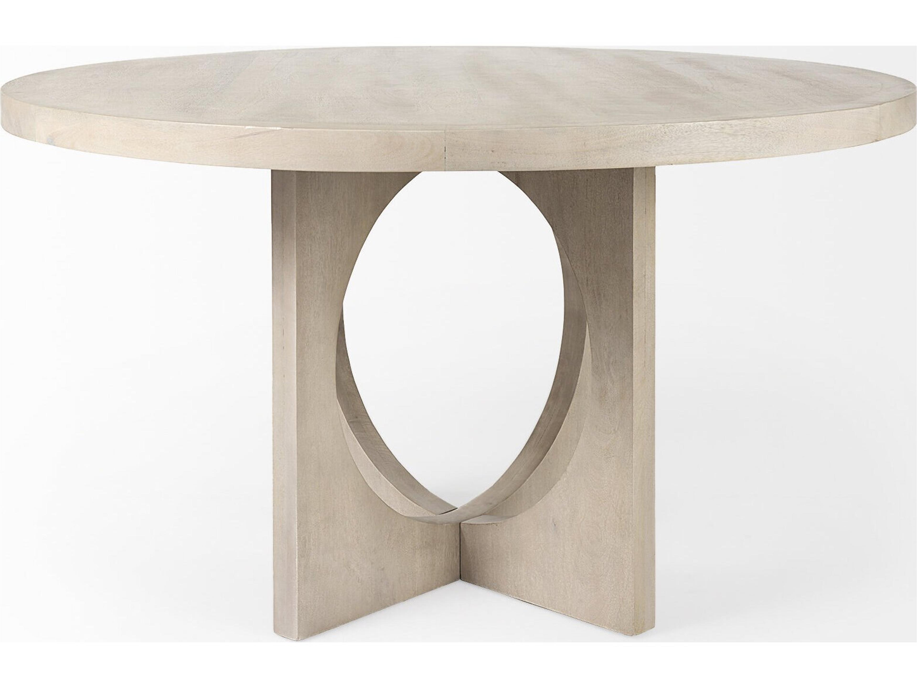 Mercana Liesl 54.L x 54.0W x 30.0H Barely Gray Finished Wood W/ Circular Top Dining Table