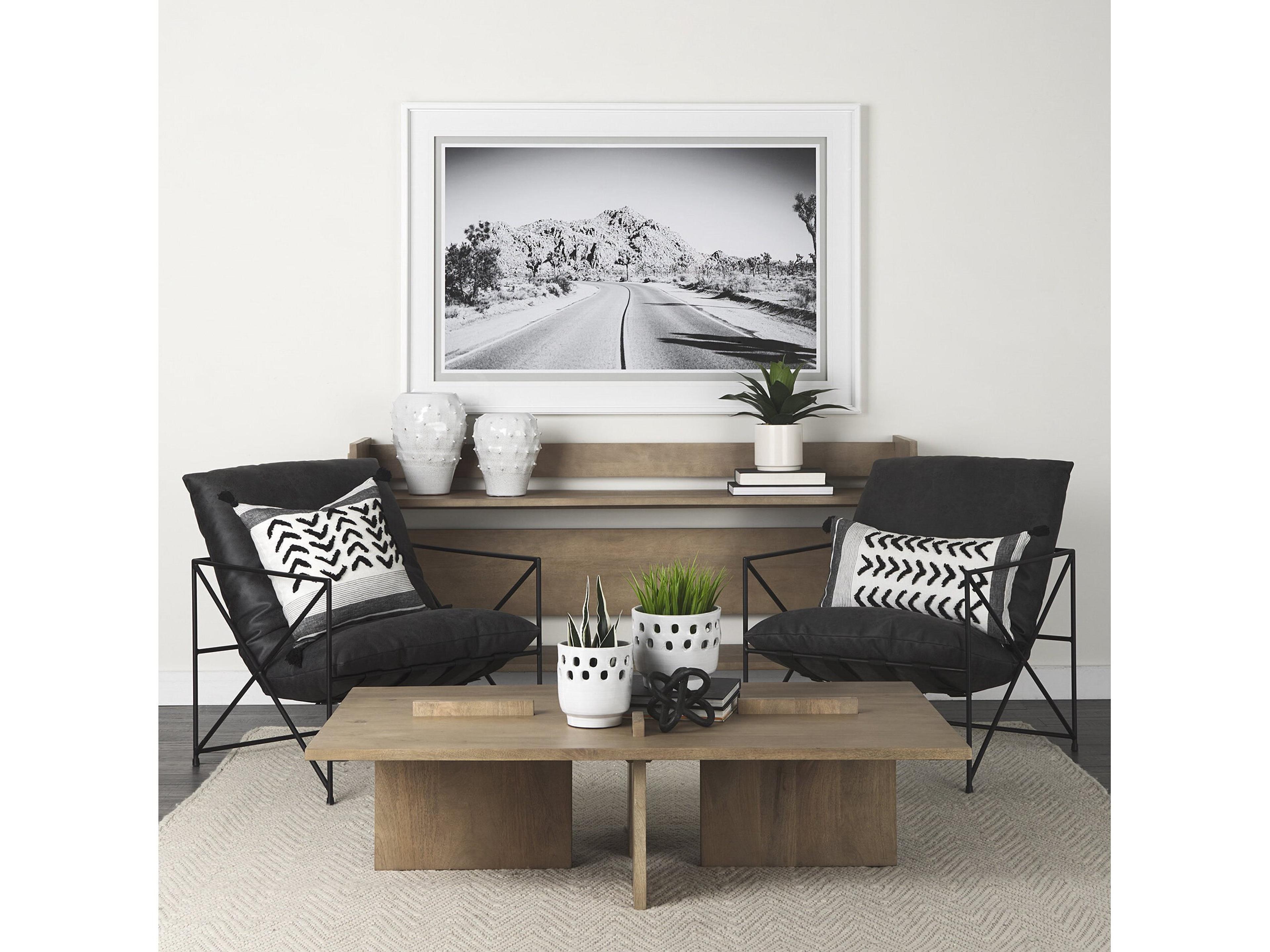 Mercana Aida 56 x 34 Rectangular Light Brown Wood Coffee Table