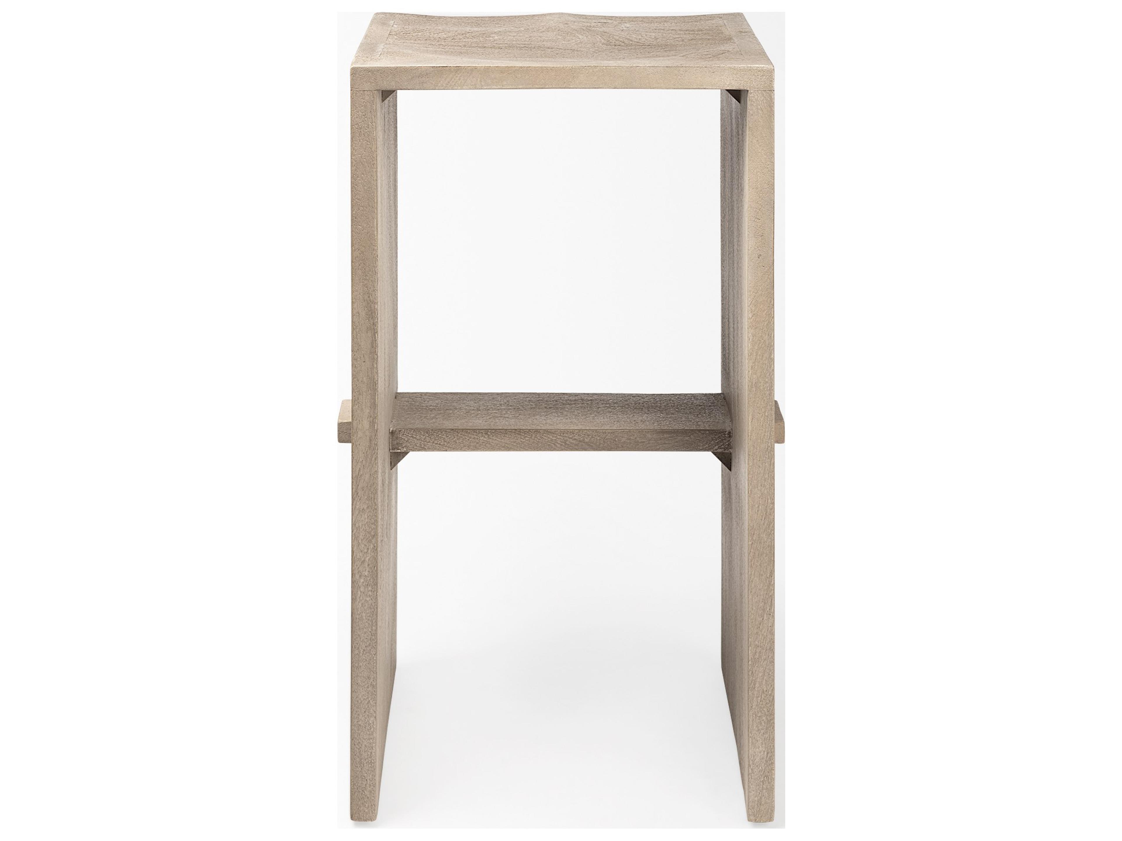 Mercana Aida 30" Seat Height Light Gray Wood Bar Stool