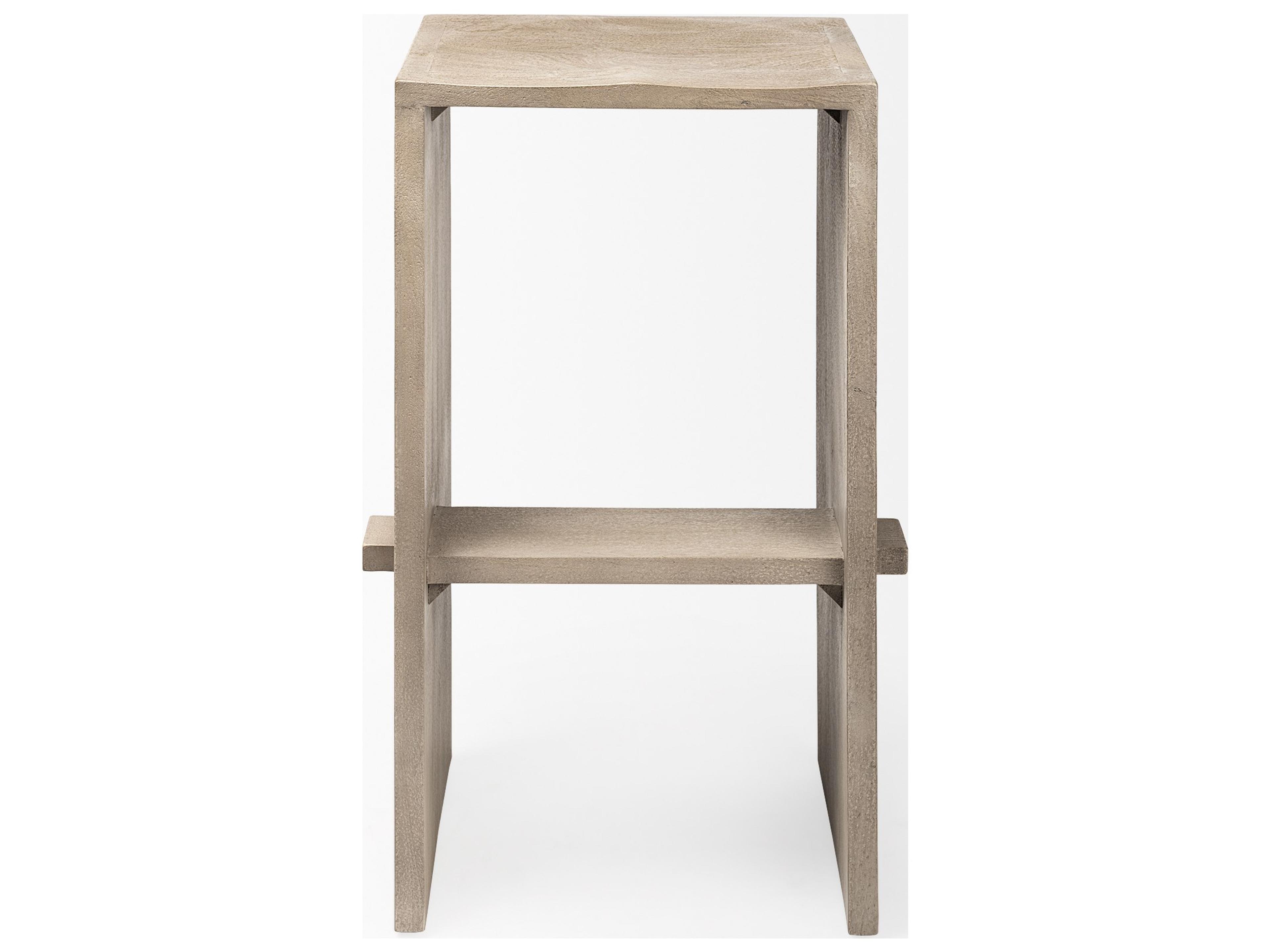 Mercana Aida 30" Seat Height Light Gray Wood Bar Stool