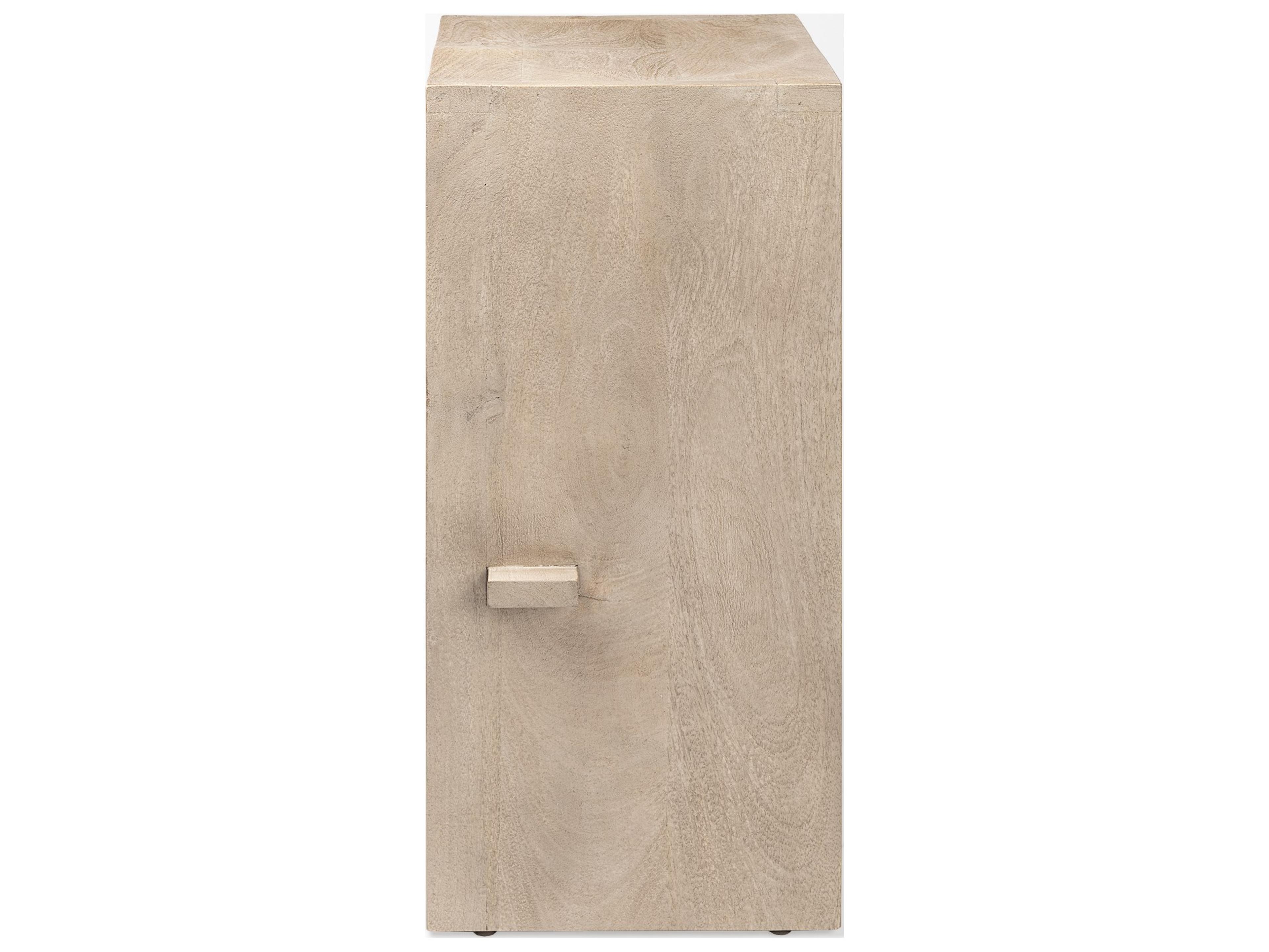 Mercana Aida 30" Seat Height Light Gray Wood Bar Stool