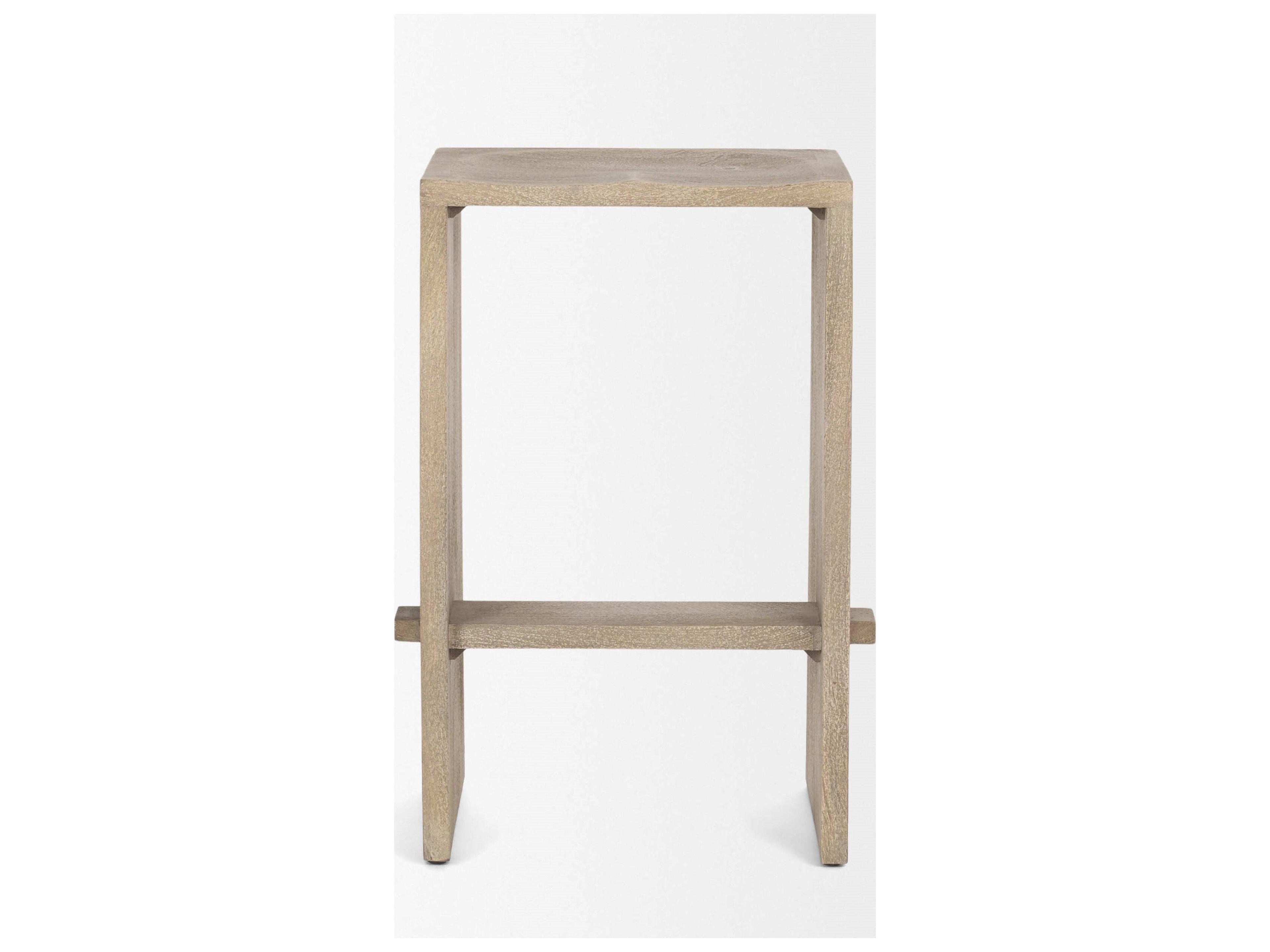 Mercana Aida 26" Seat Height Light Gray Wood Counter Stool