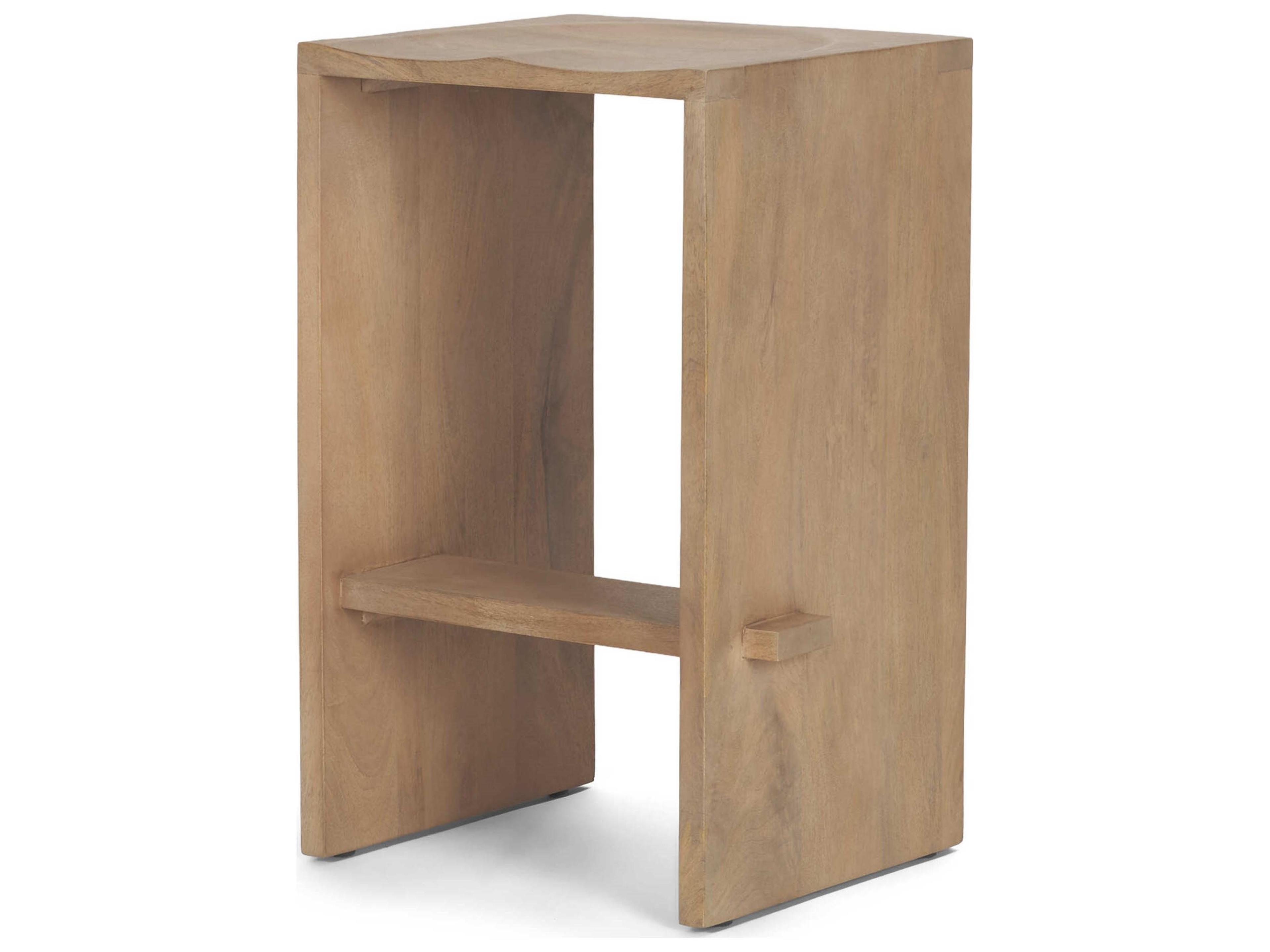 Aida 26" Seat Height Light Brown Wood Counter Stool