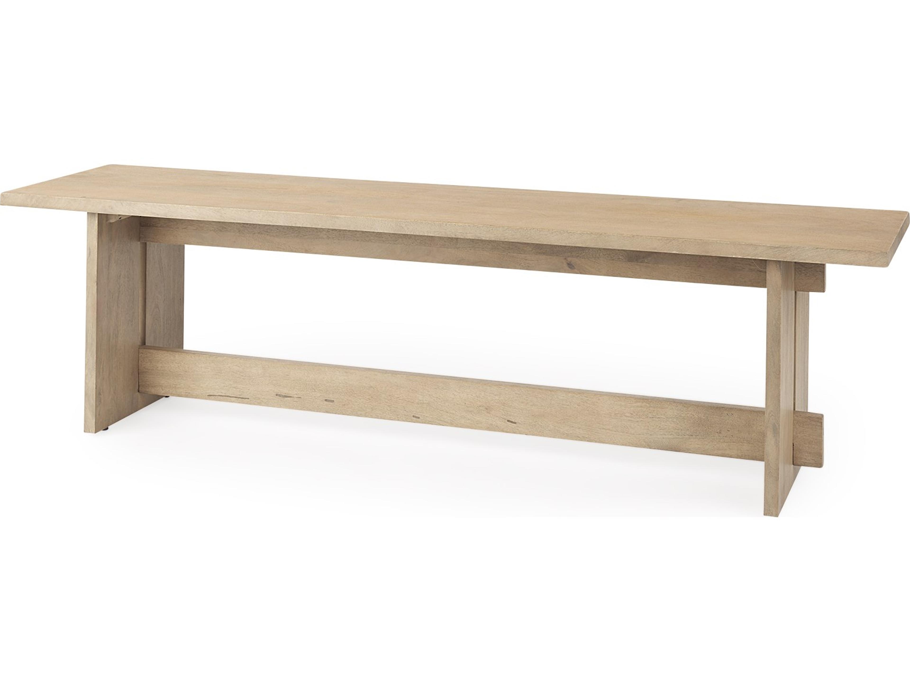 Aida 18H Light Brown Wood Dining Bench