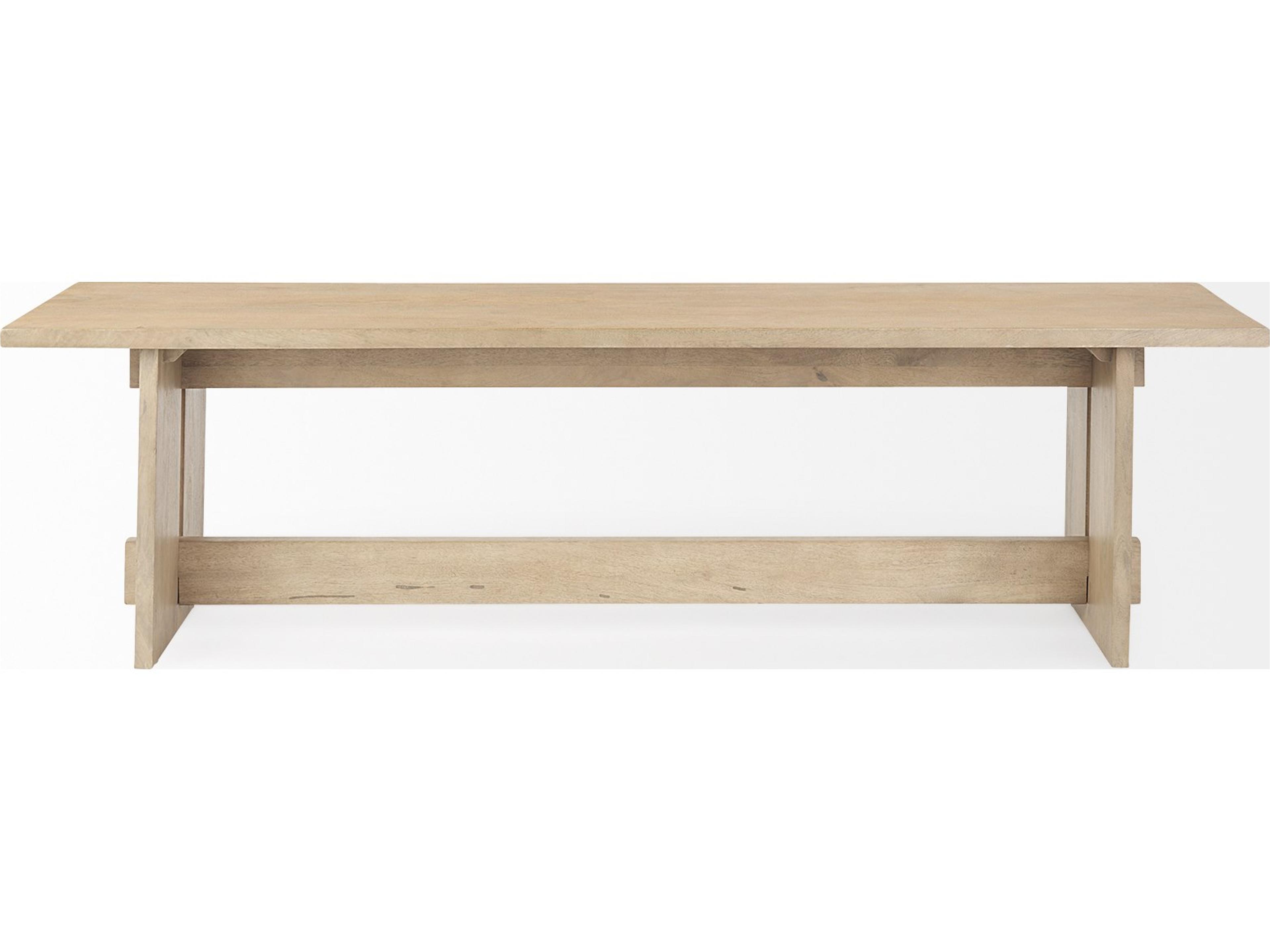 Mercana Aida 18H Light Brown Wood Dining Bench