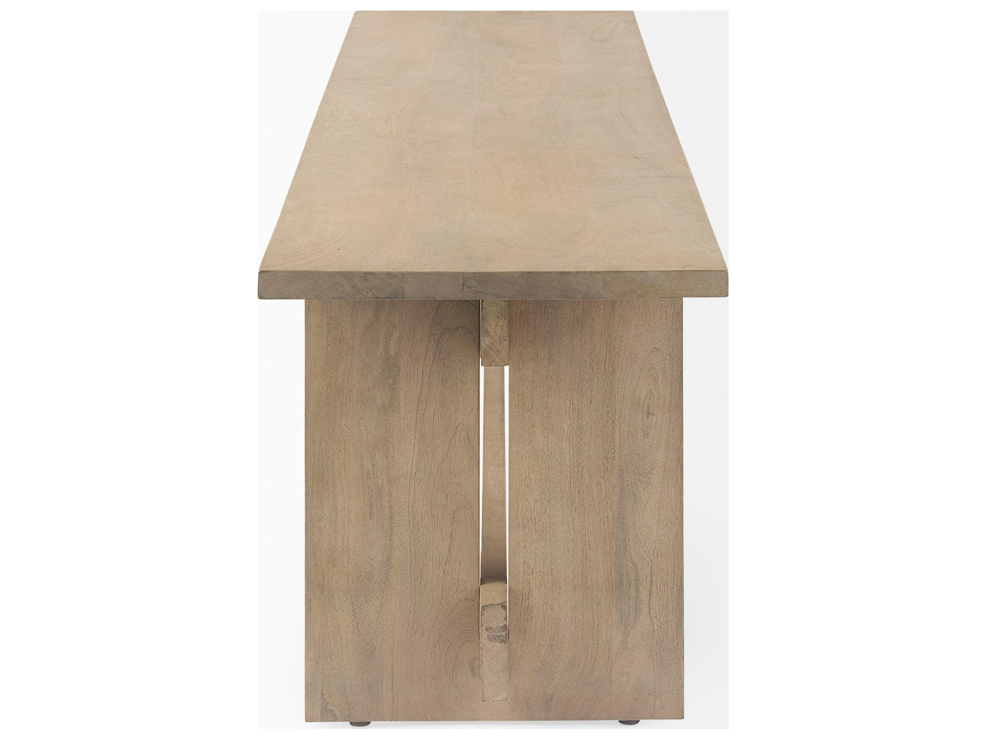 Mercana Aida 18H Light Brown Wood Dining Bench