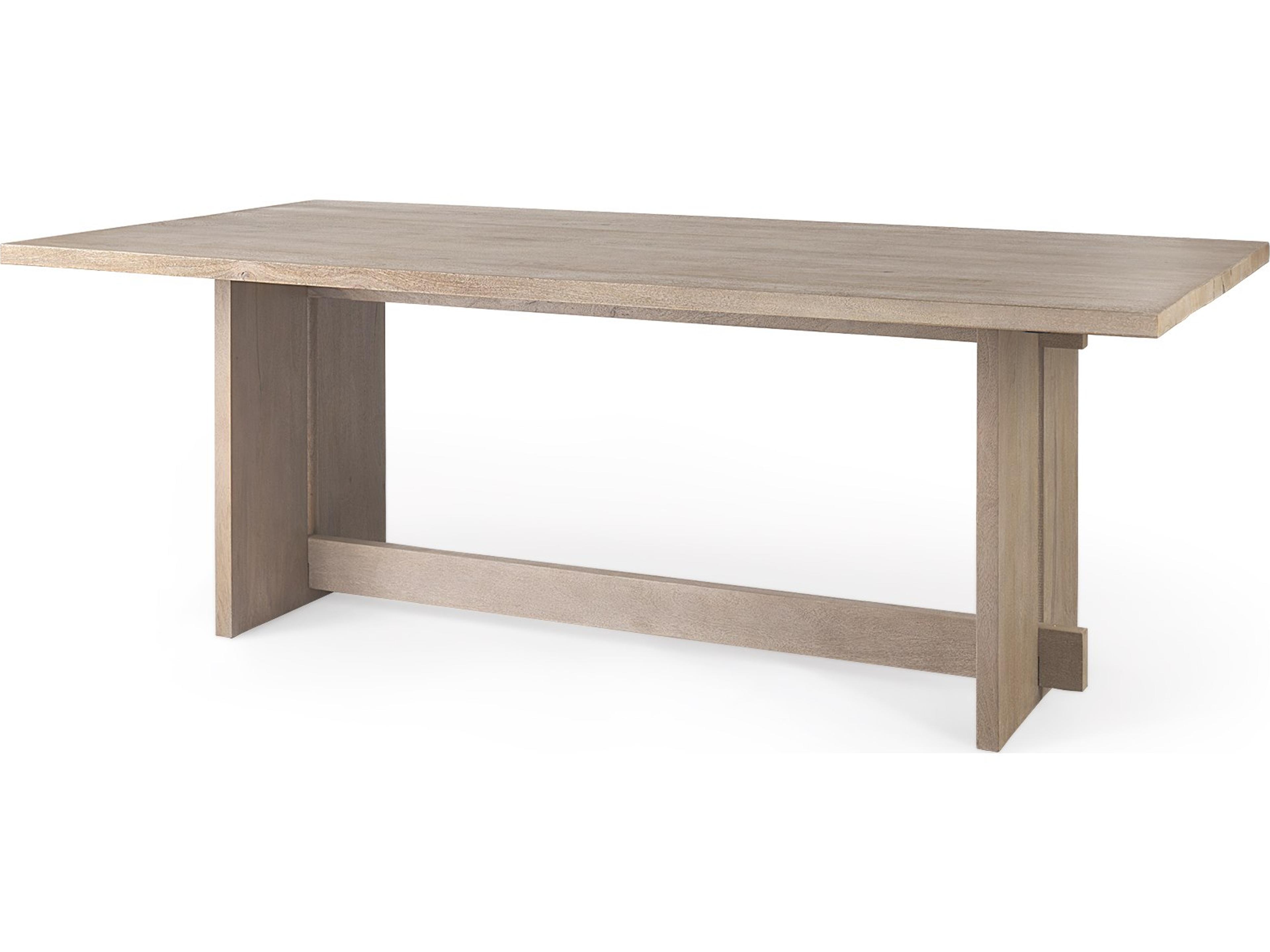 Aida 84L Light Gray Wood Dining Table