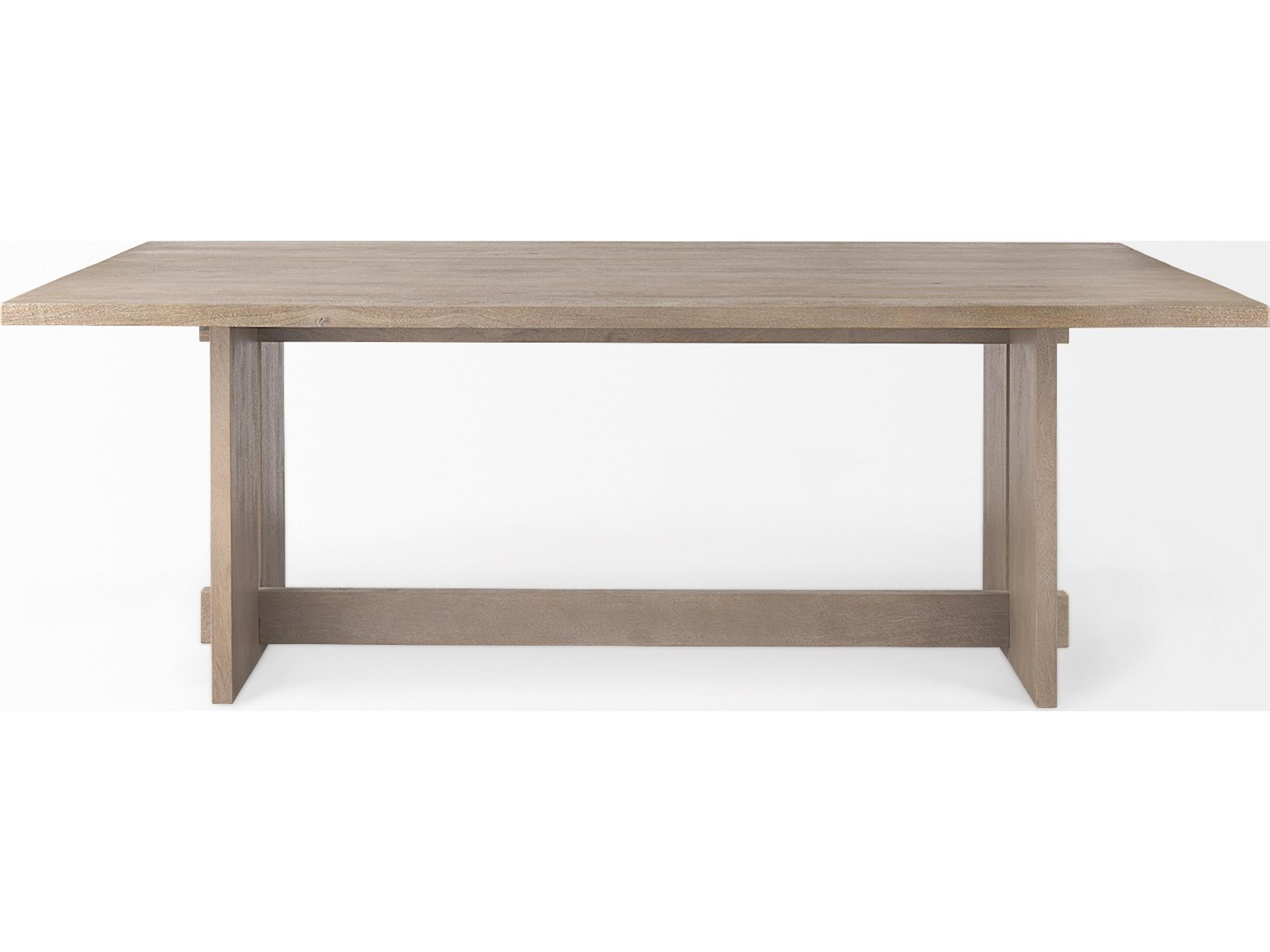 Mercana Aida 84L Light Gray Wood Dining Table