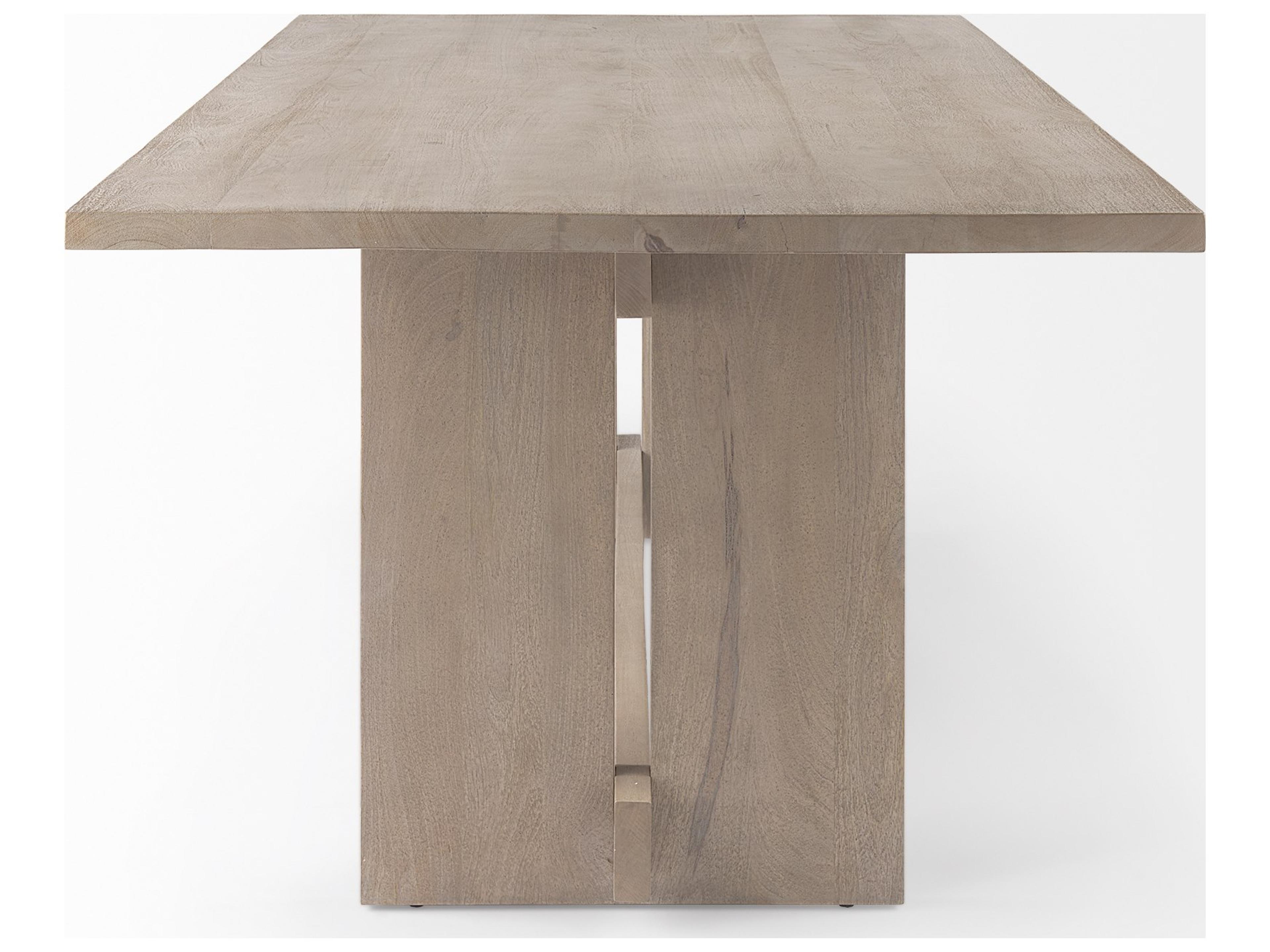 Mercana Aida 84L Light Gray Wood Dining Table
