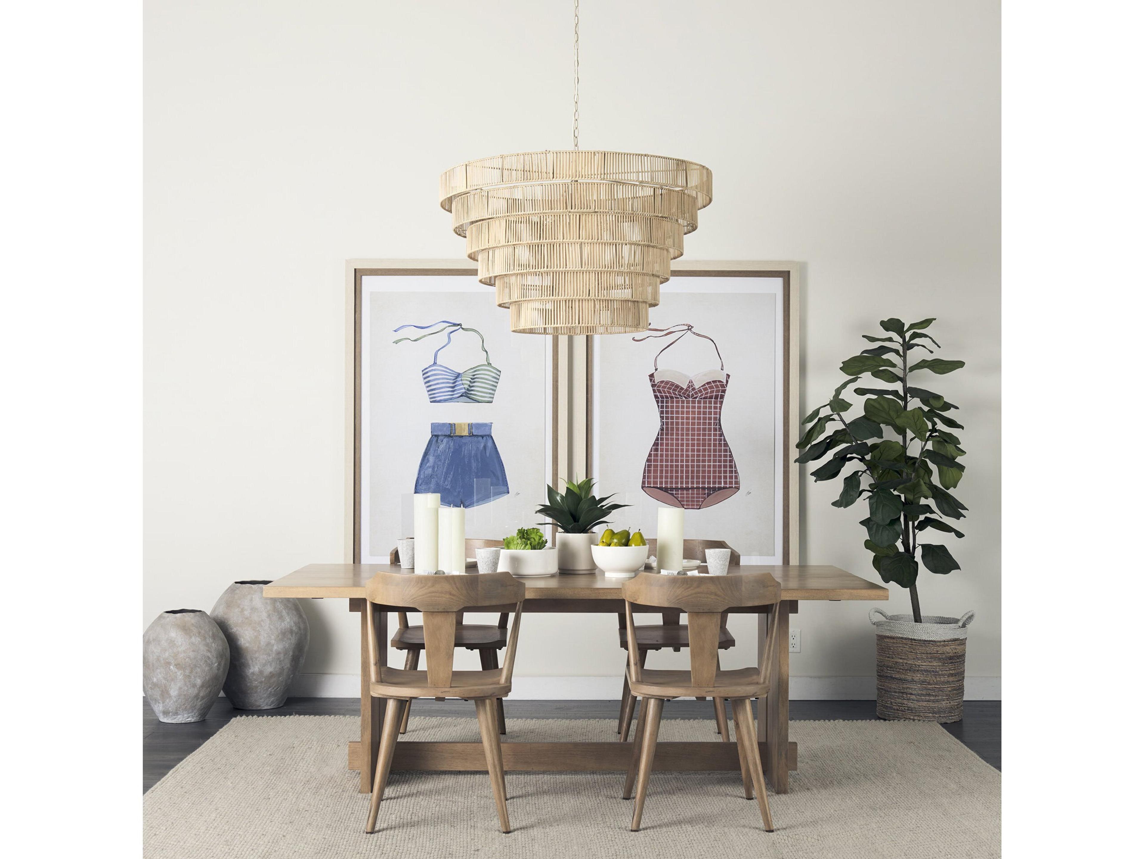 Mercana Aida 84L Light Brown Wood Dining Table