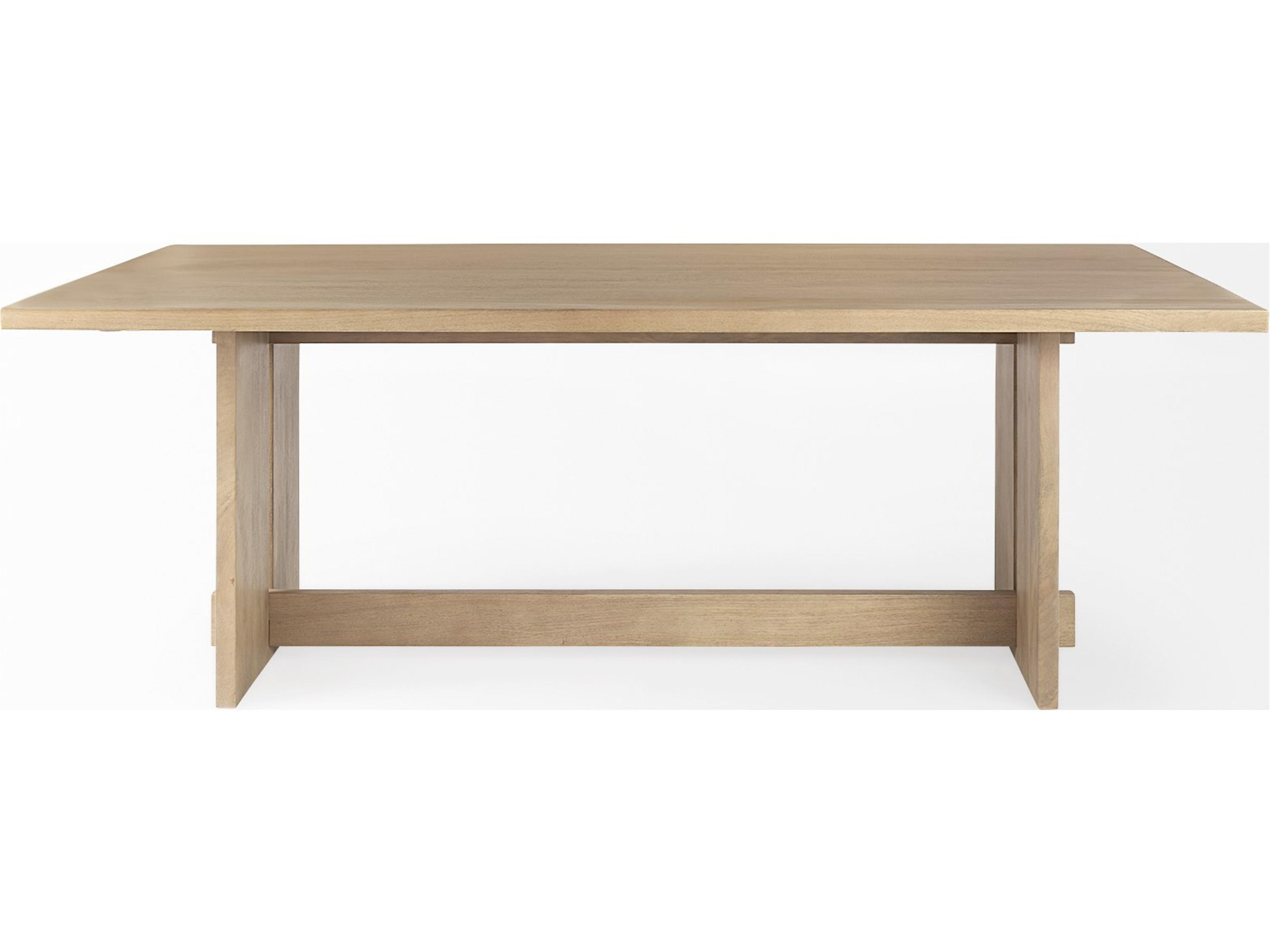 Mercana Aida 84L Light Brown Wood Dining Table