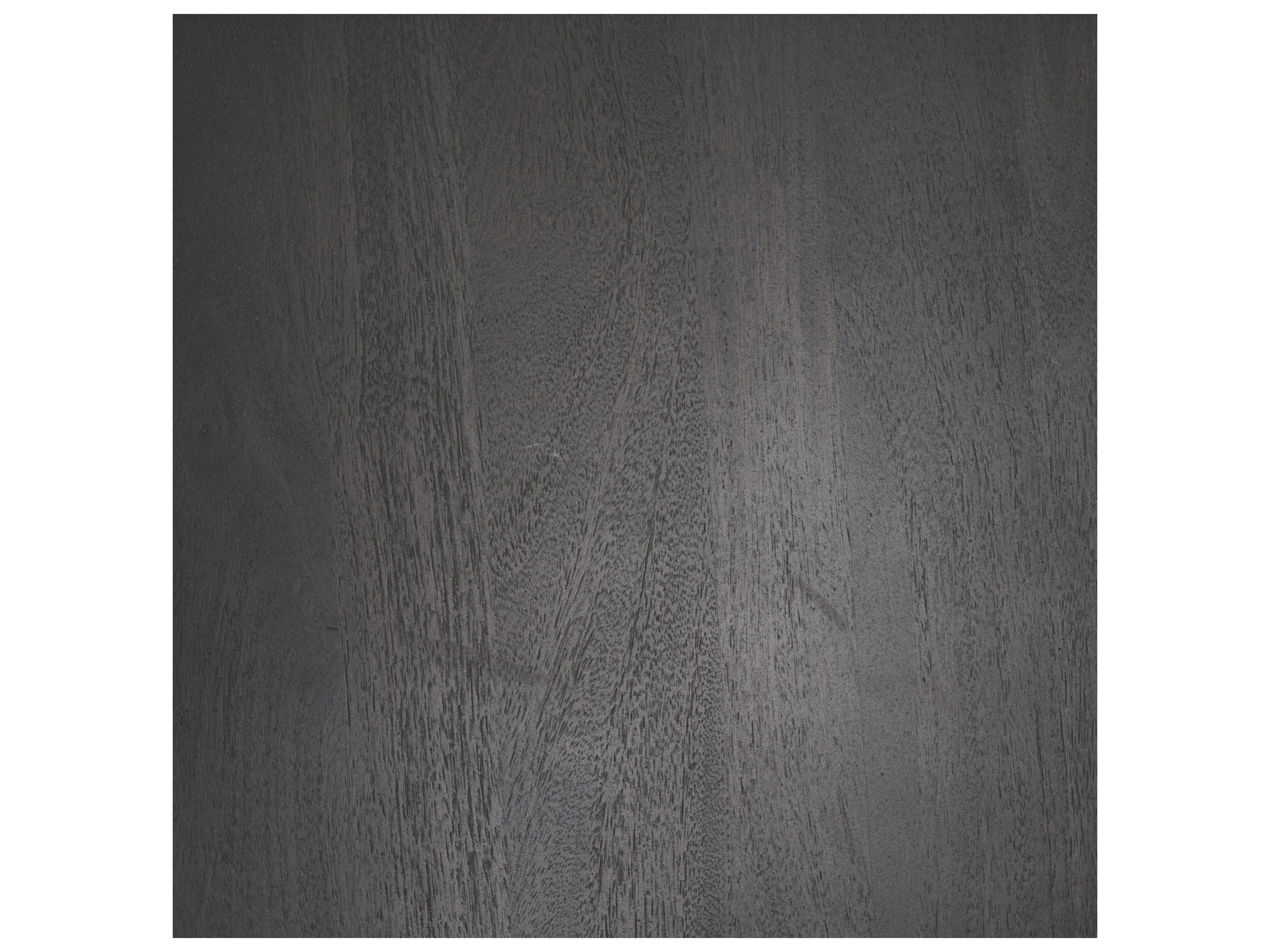 Mercana Maxwell 34L x 34W x 16H Dark Brown Wood W/ Black Metal Pedestal Base Round Coffee Table