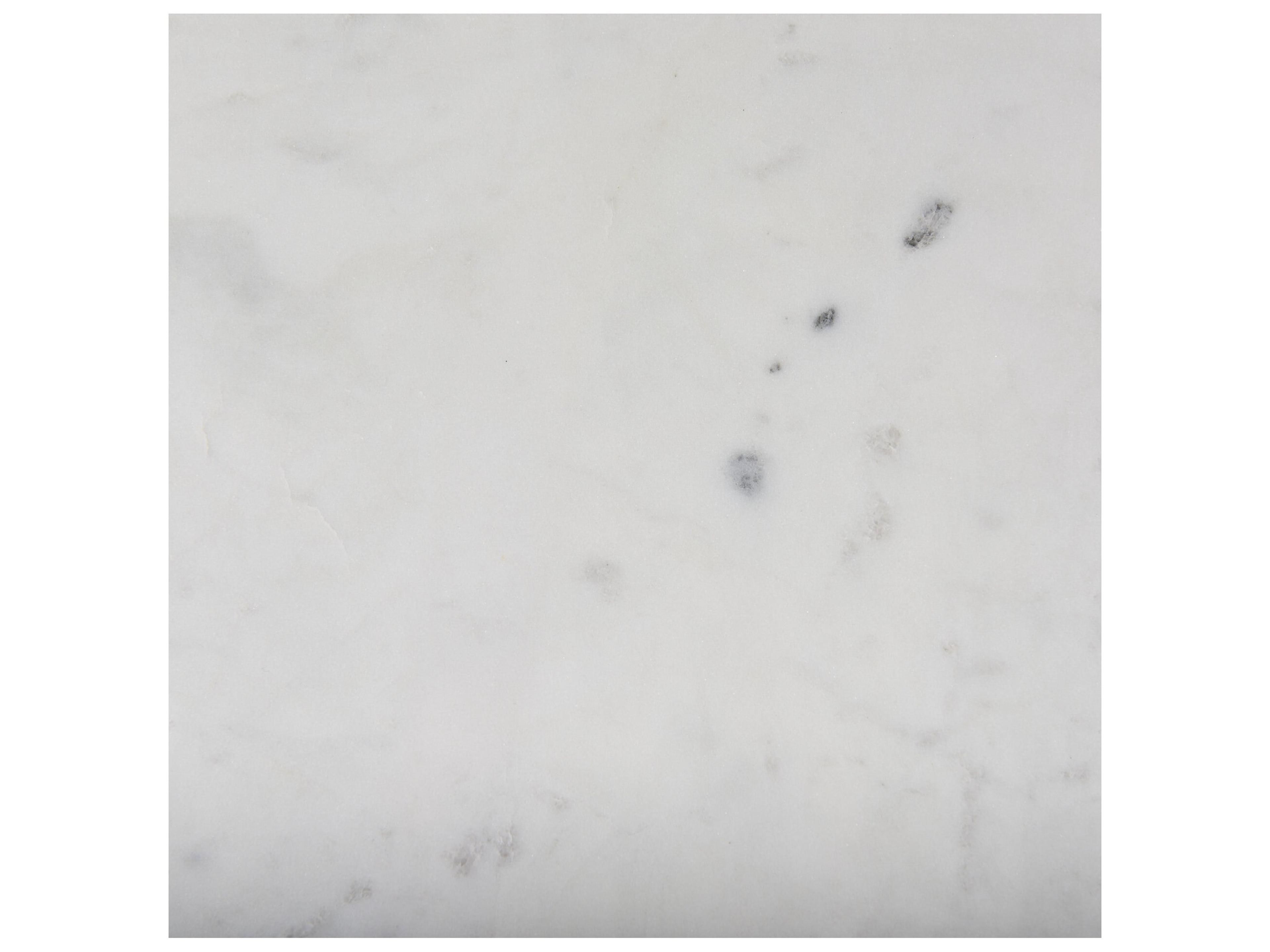 Mercana Kyra 12.0L x 20.0W x 23.0H White Marble Top W/Black Iron Frame C-Shaped End and Side Table