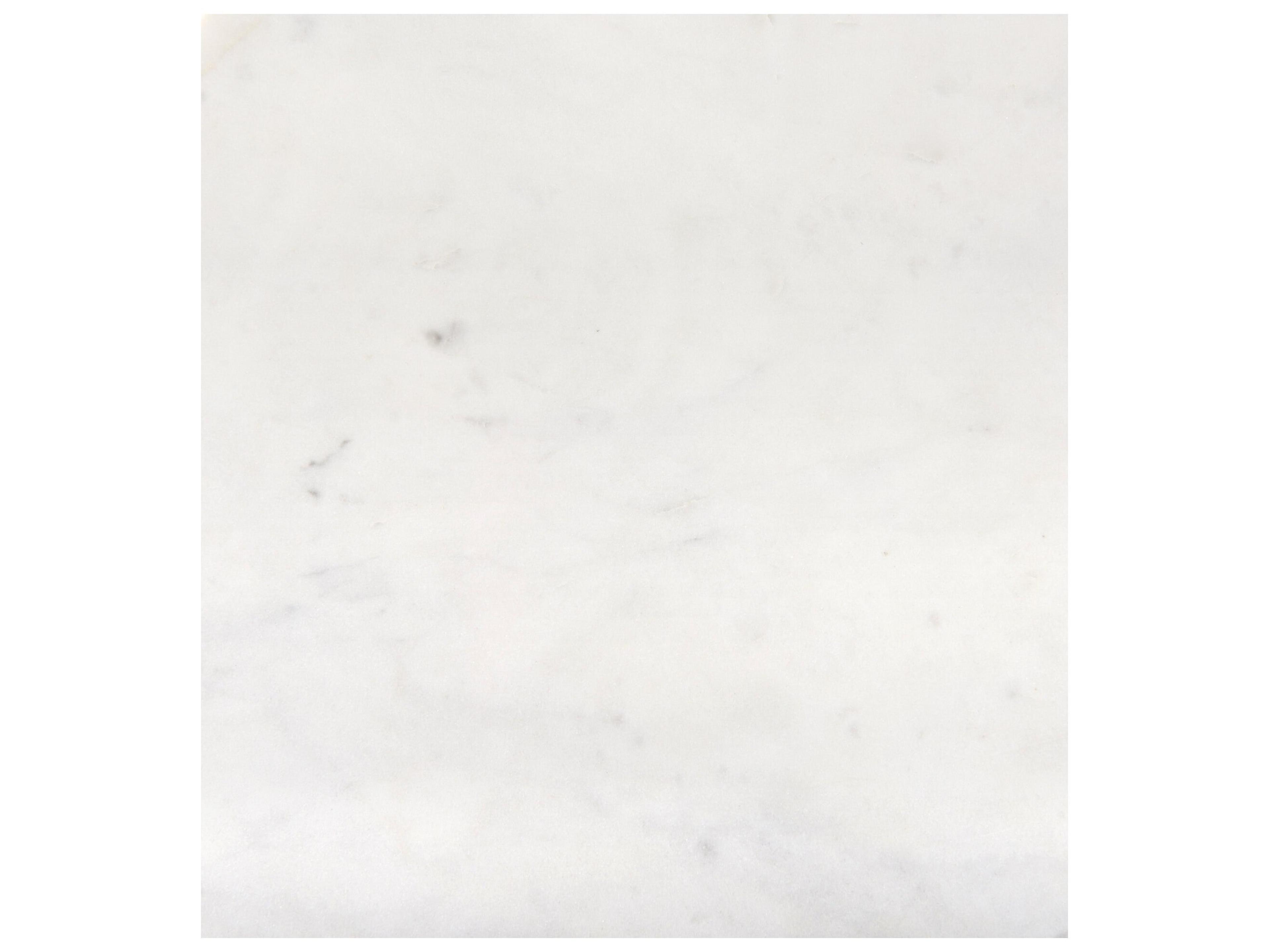 Mercana Austen 20L x 20W x 22H Round White Marble Top W/ Black Metal Frame Side Table