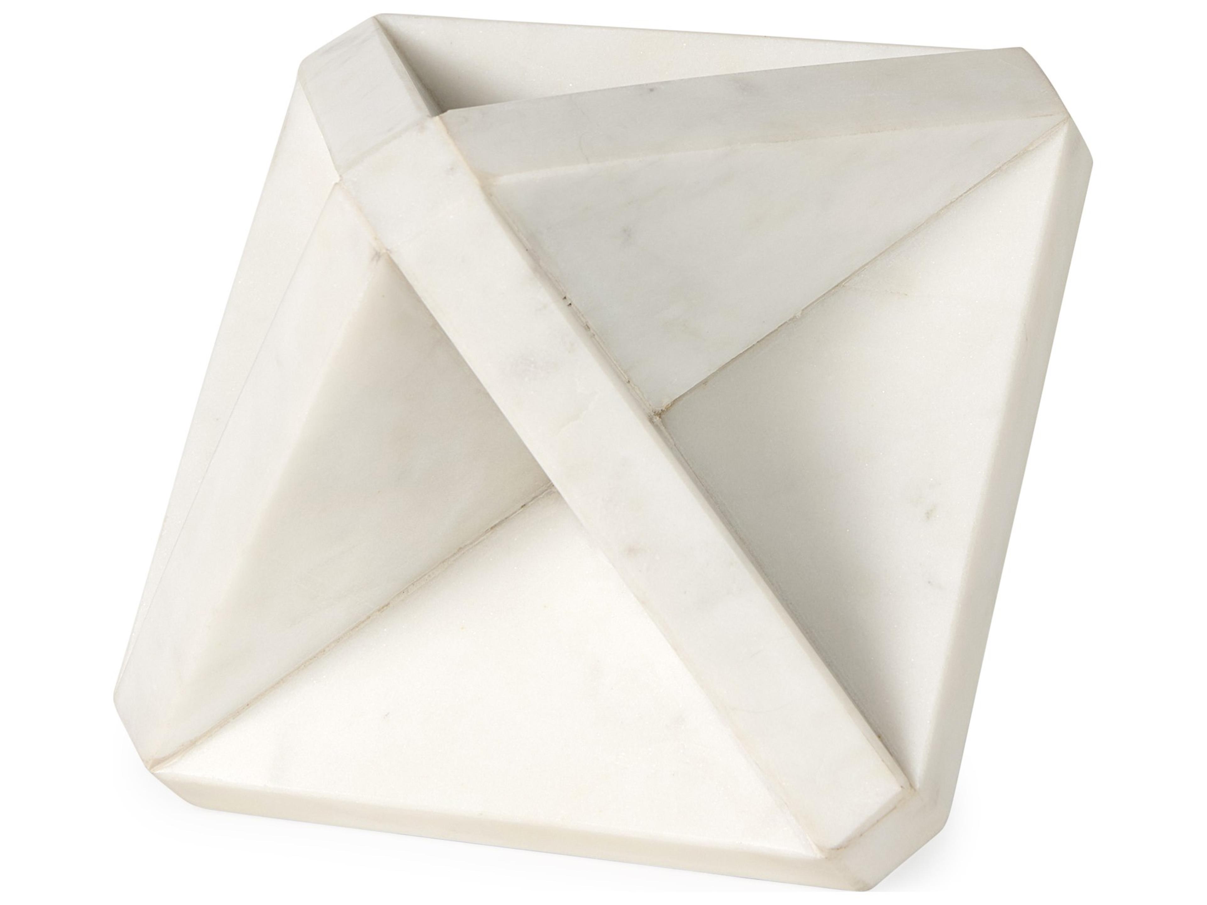 Sophia 5.5 L x 5.5 W x 8.5 H White Marble Decor Stand