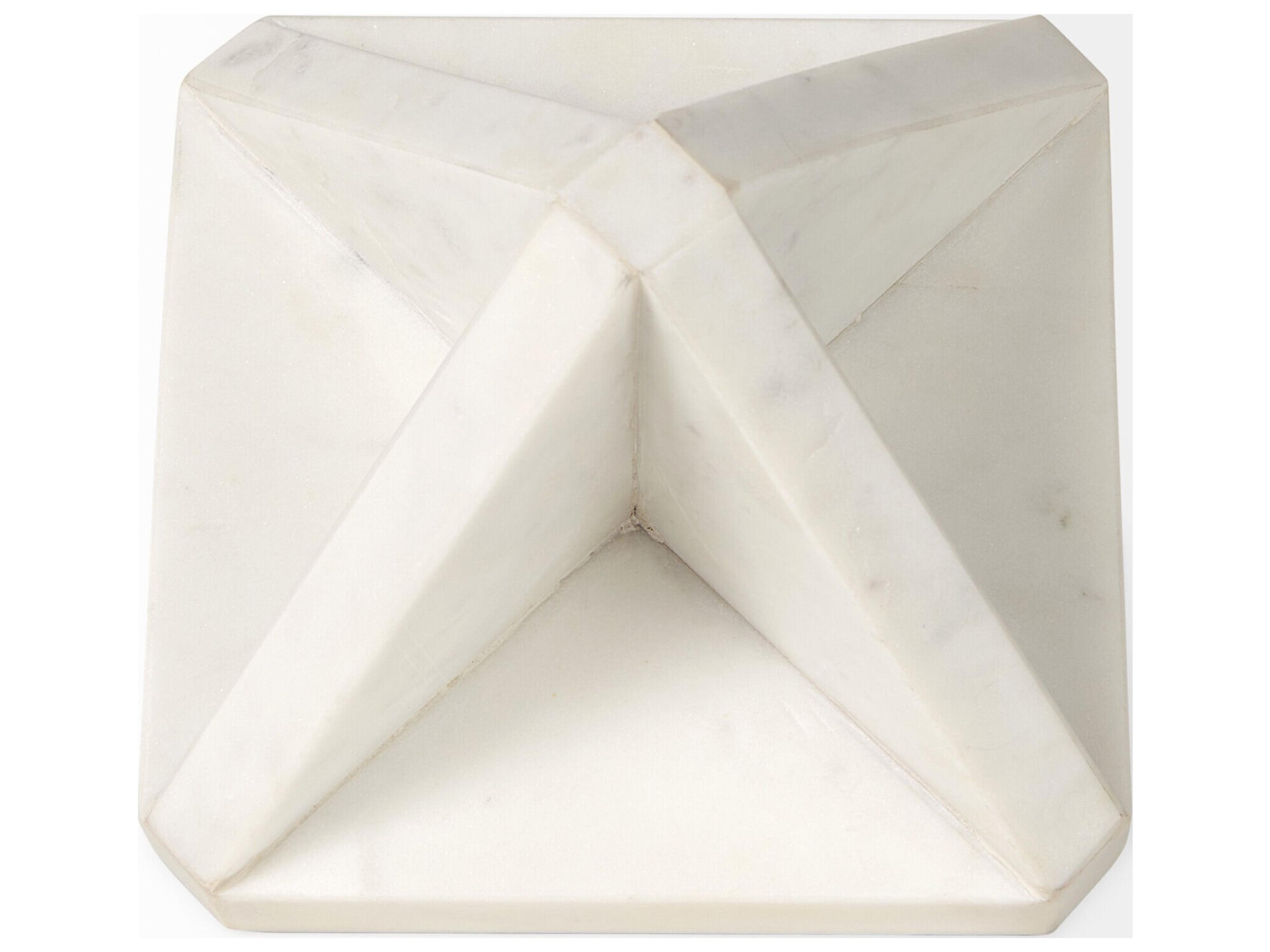 Mercana Sophia 5.5 L x 5.5 W x 8.5 H White Marble Decor Stand