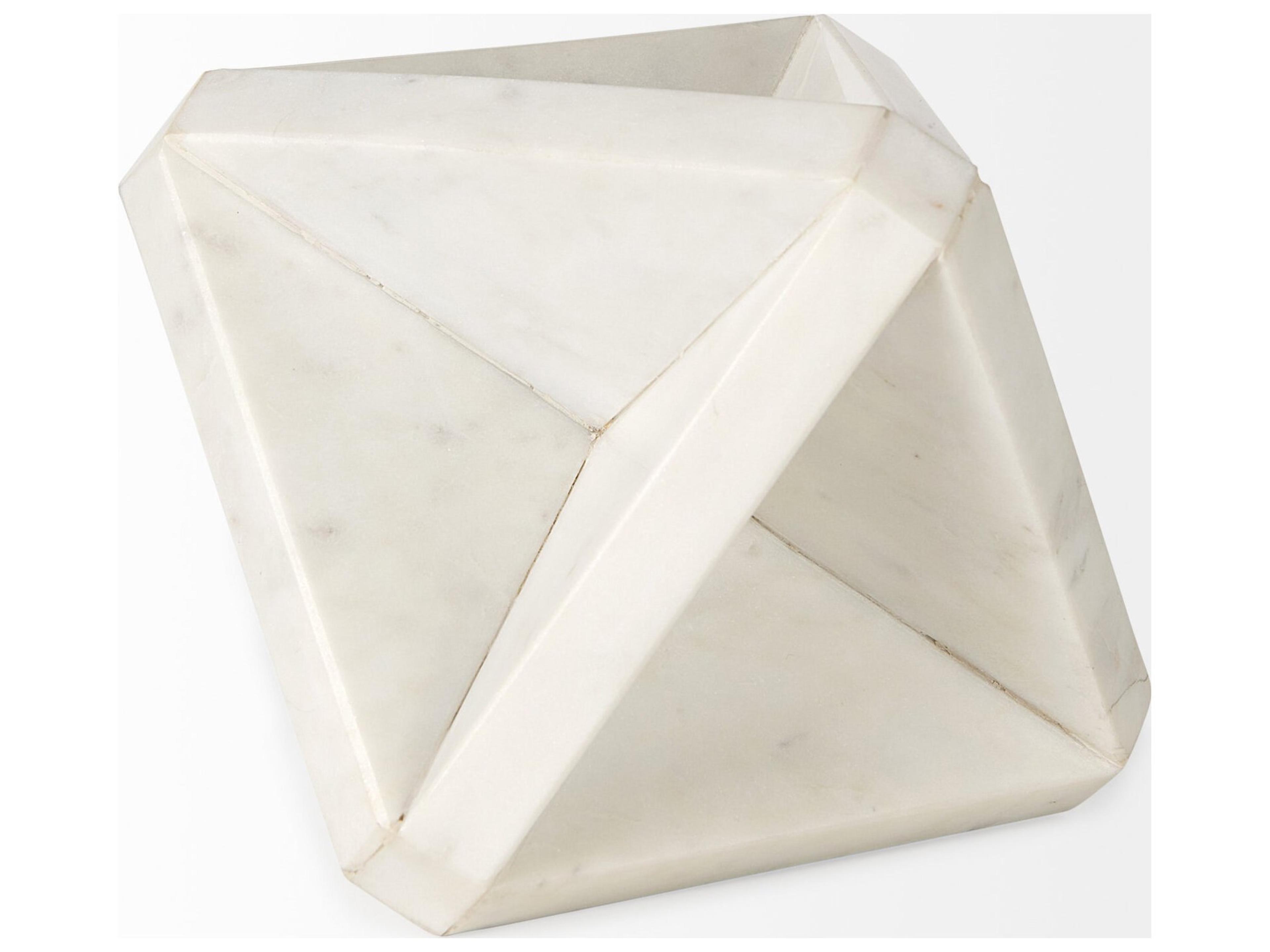 Mercana Sophia 5.5 L x 5.5 W x 8.5 H White Marble Decor Stand