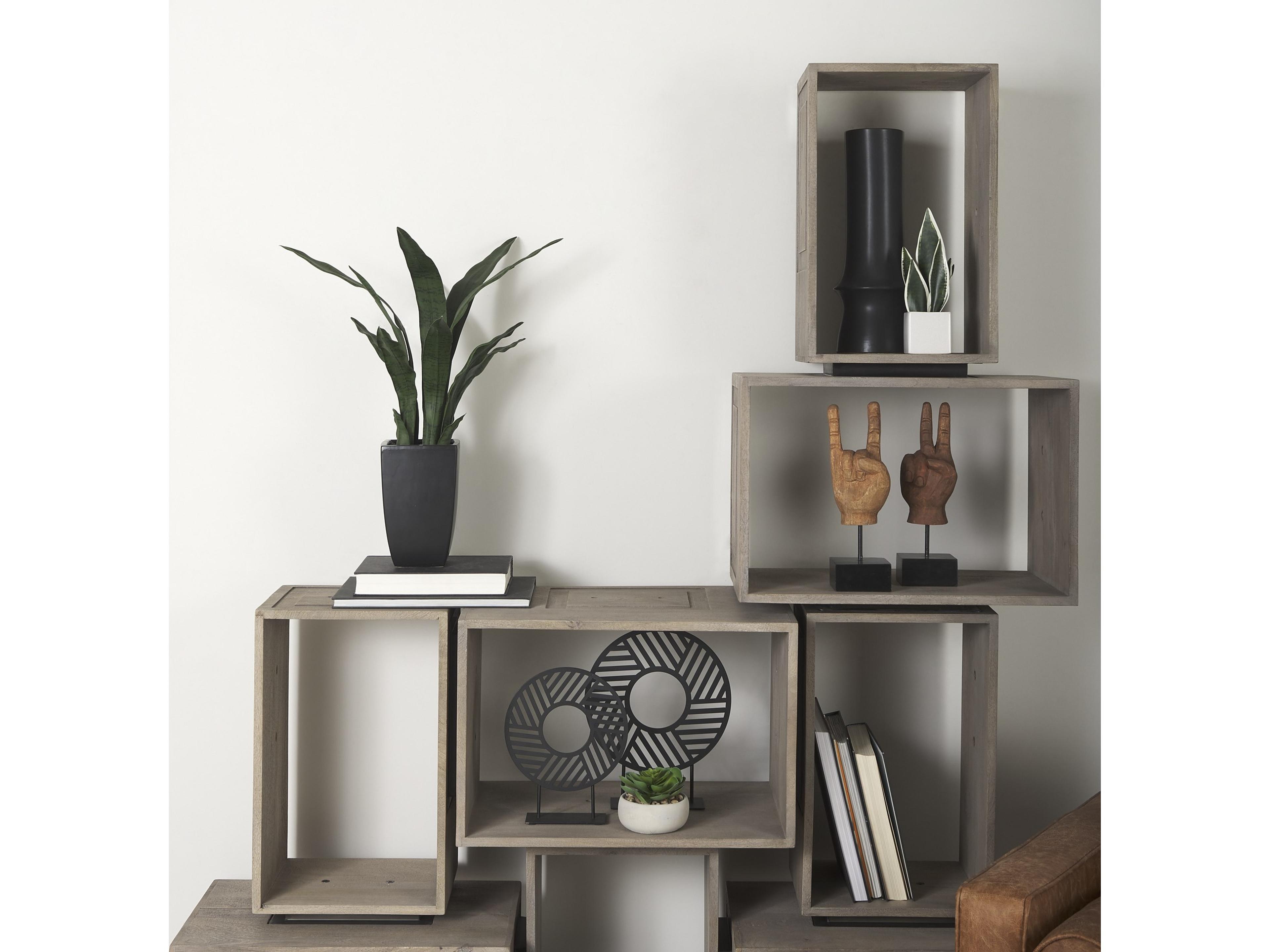 Mercana Simul (Set of 2) Light Brown Wood Modular Shelving Unit