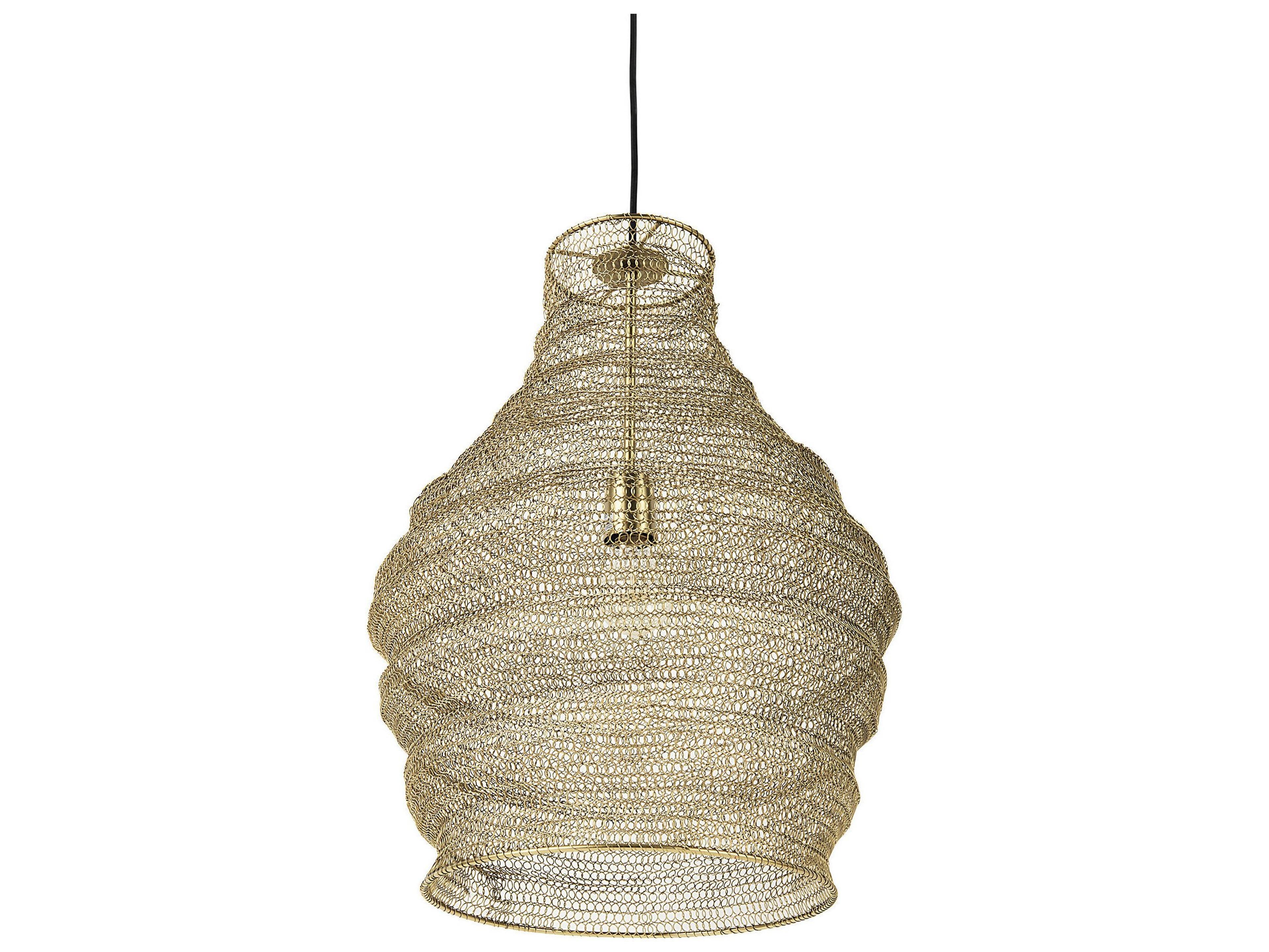 Mercana Halycon 16.0L x 16.0W x 20.0H Gold Mesh and Iron Pendant Light