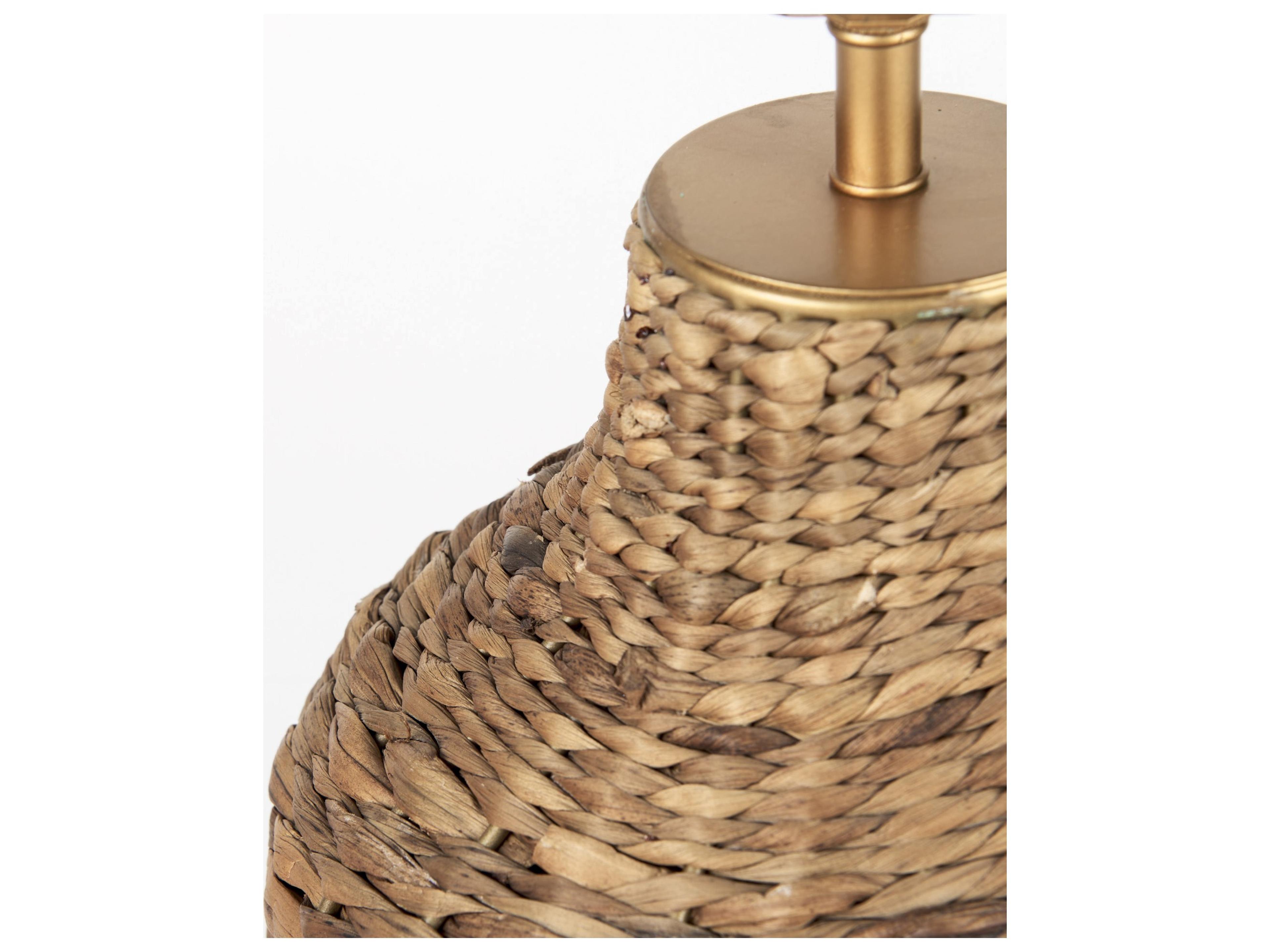 Mercana Campanile 12.0 L x 12.0 W x 18.8 H Brown Wicker Table Lamp