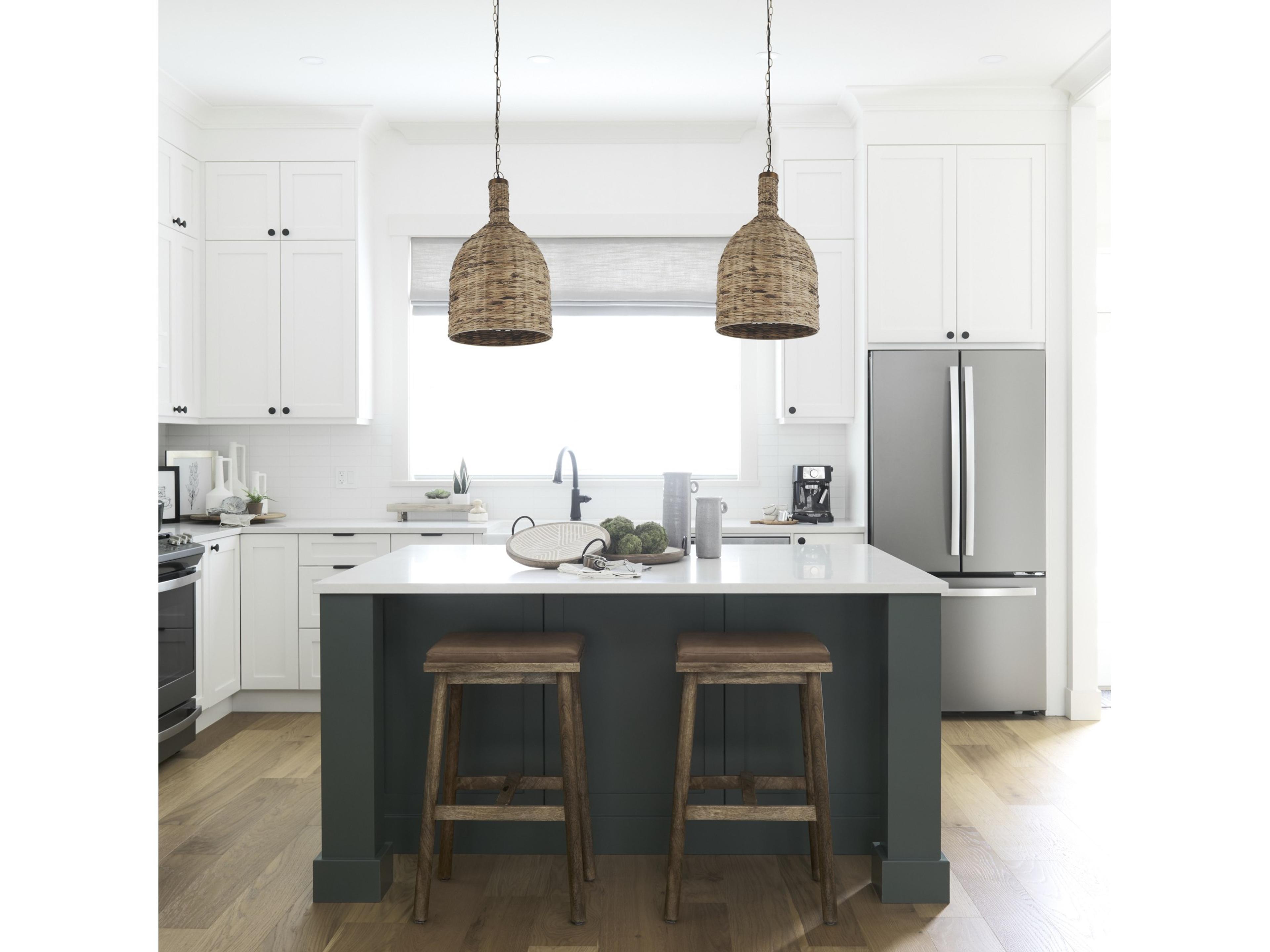 Mercana Campanile 16.0L x 16.0W x 27.0H Brown Whicker Pendant Light