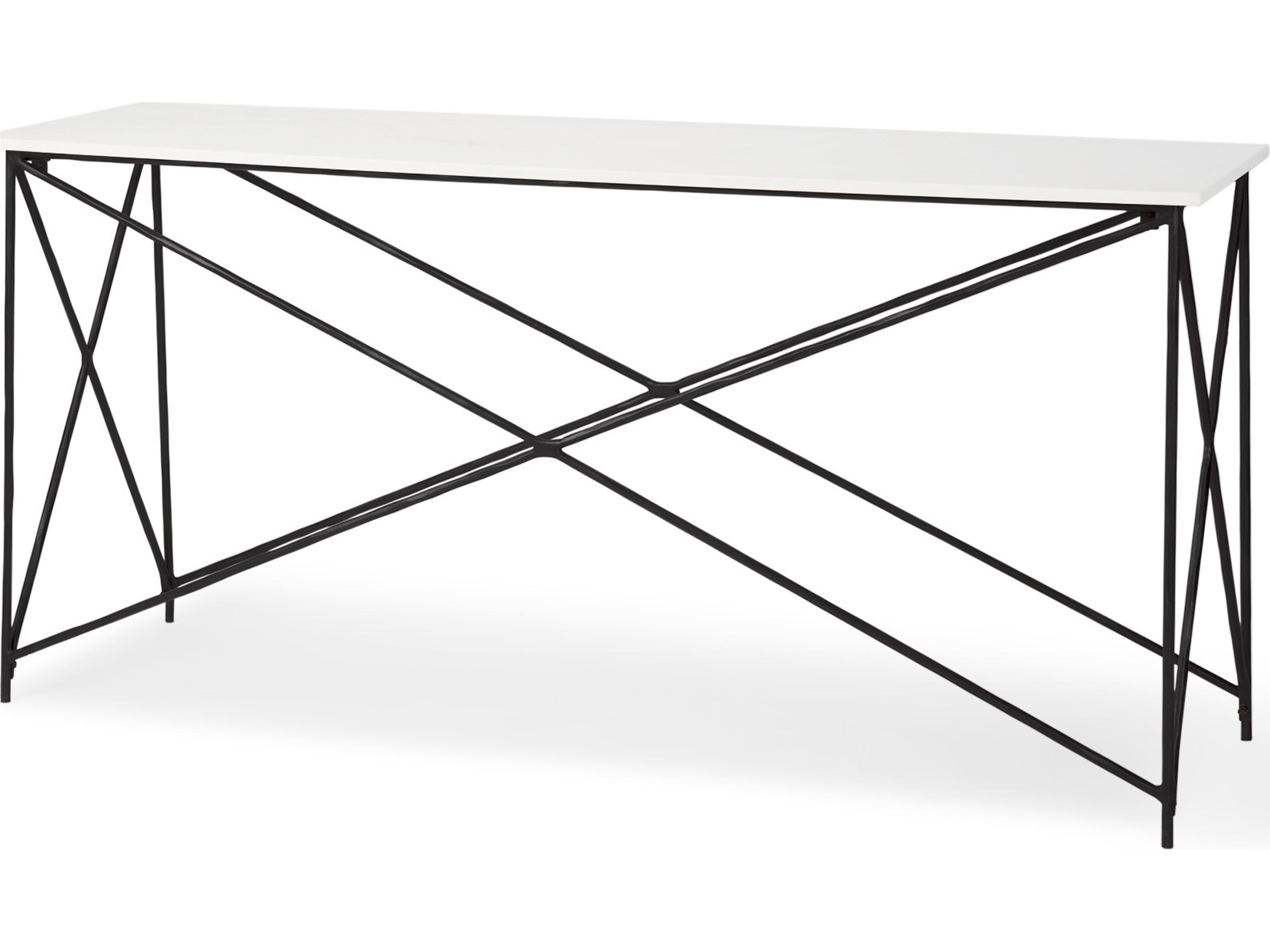 Lorlei Marble Top w/ Gray Iron Base Console Table