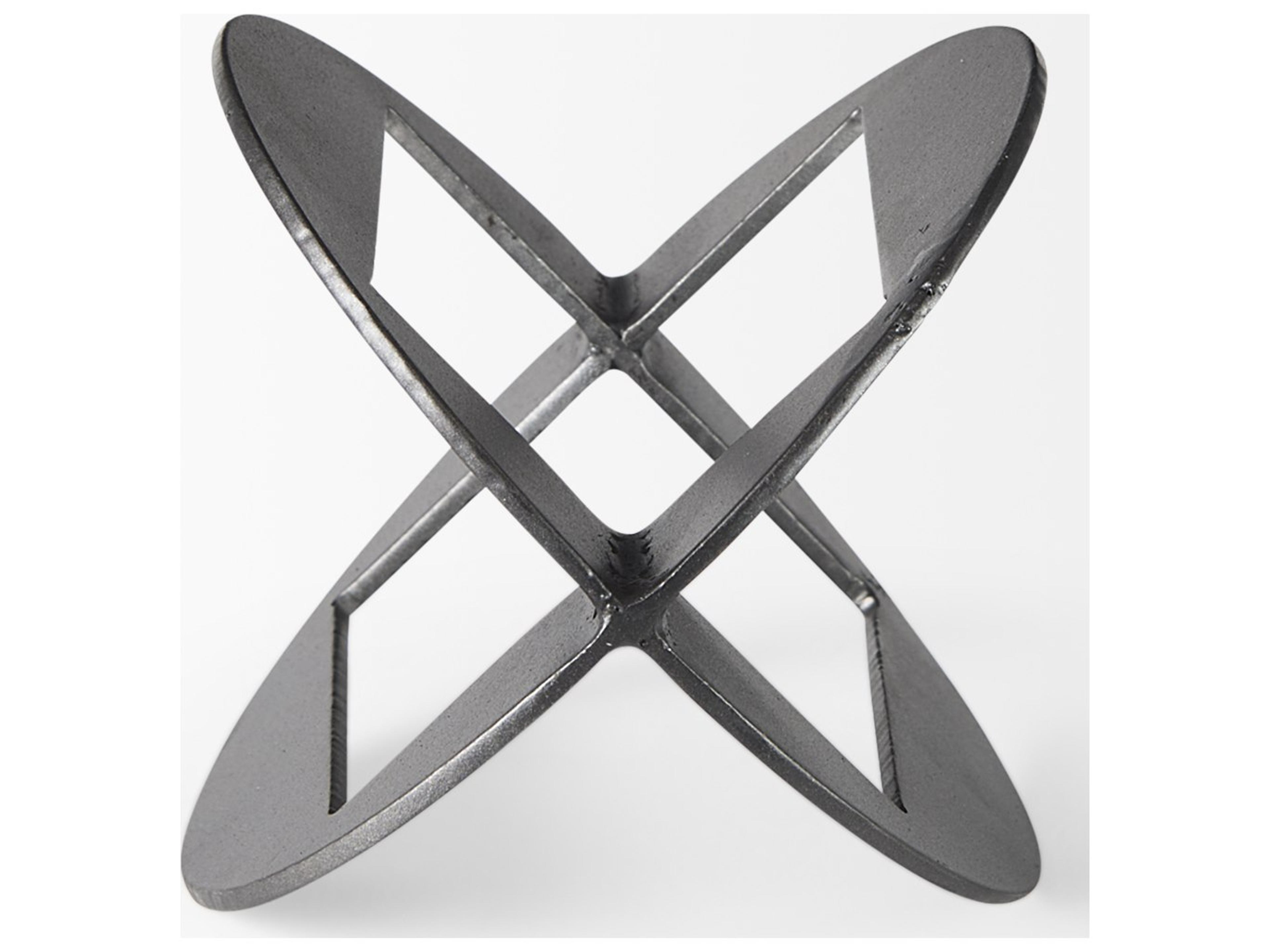 Mercana Cusco 6.0 L x 6.0 W x 6.0 H Black Iron Small Gunmetal Geometric Decorative Object