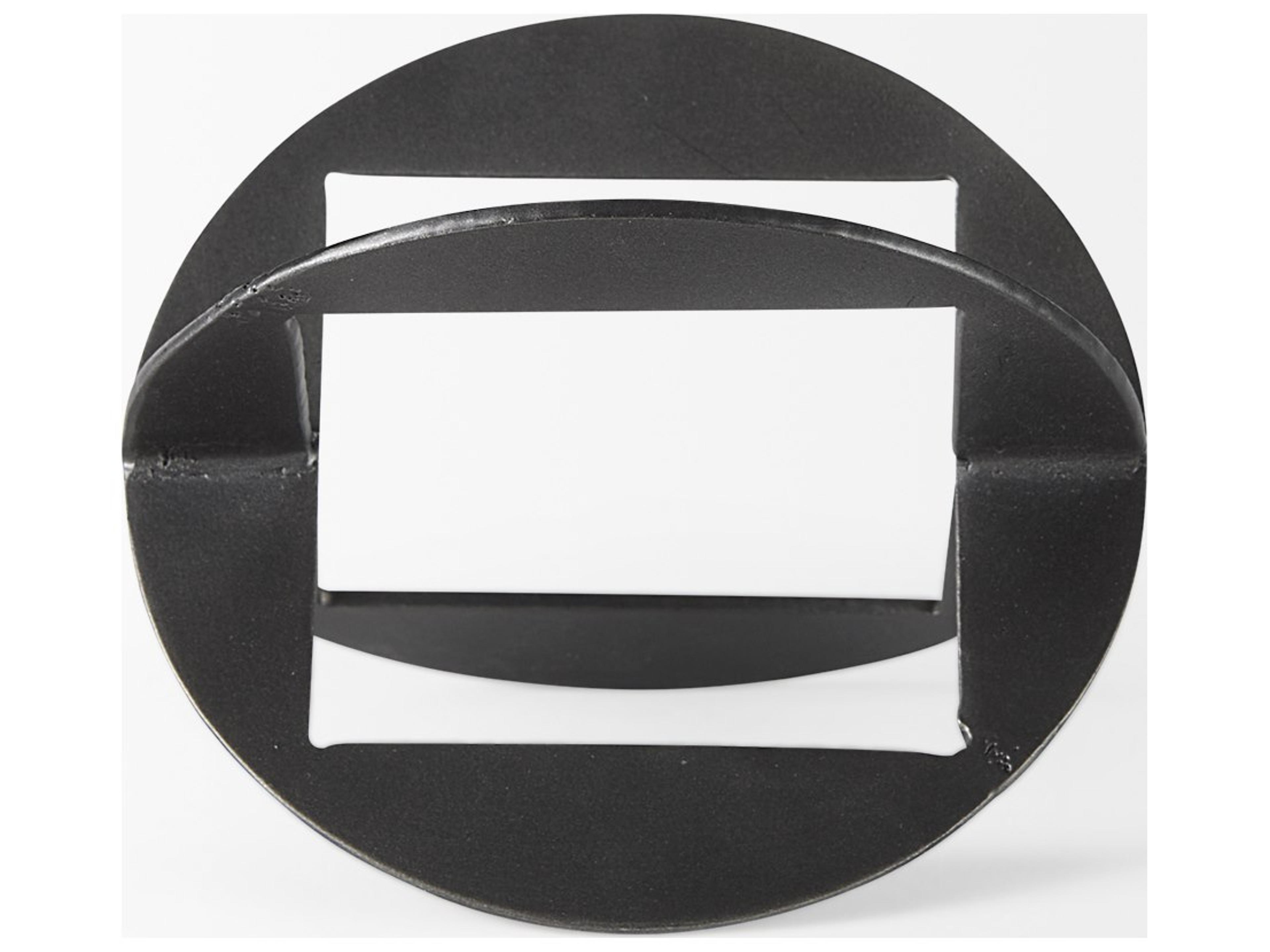 Mercana Cusco 6.0 L x 6.0 W x 6.0 H Black Iron Small Gunmetal Geometric Decorative Object