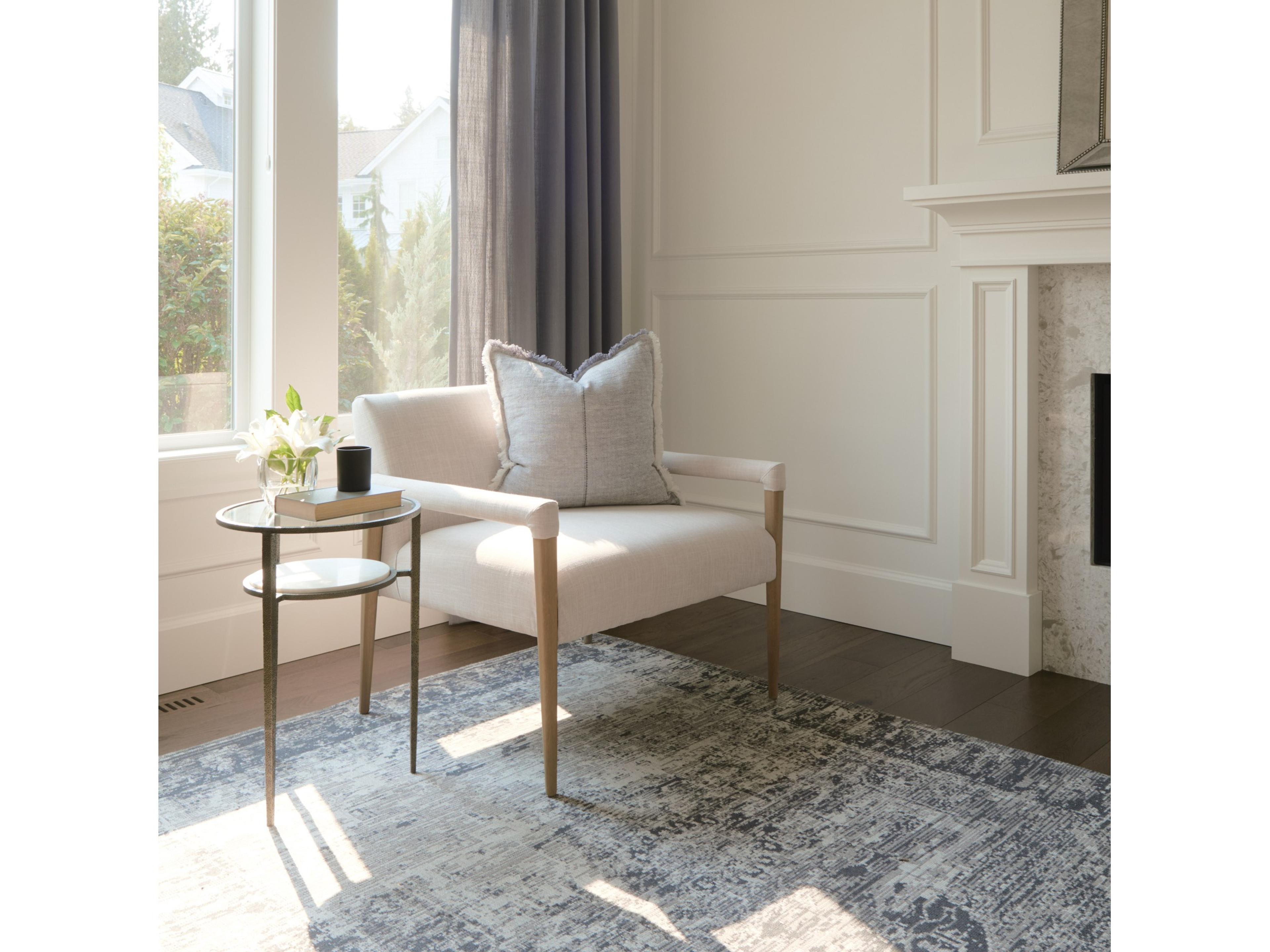 Mercana Felicity 15.8L X 15.8W X 22.5H Glass Top W/ White Marble Shelf and Antique Gold Base End/Side Table