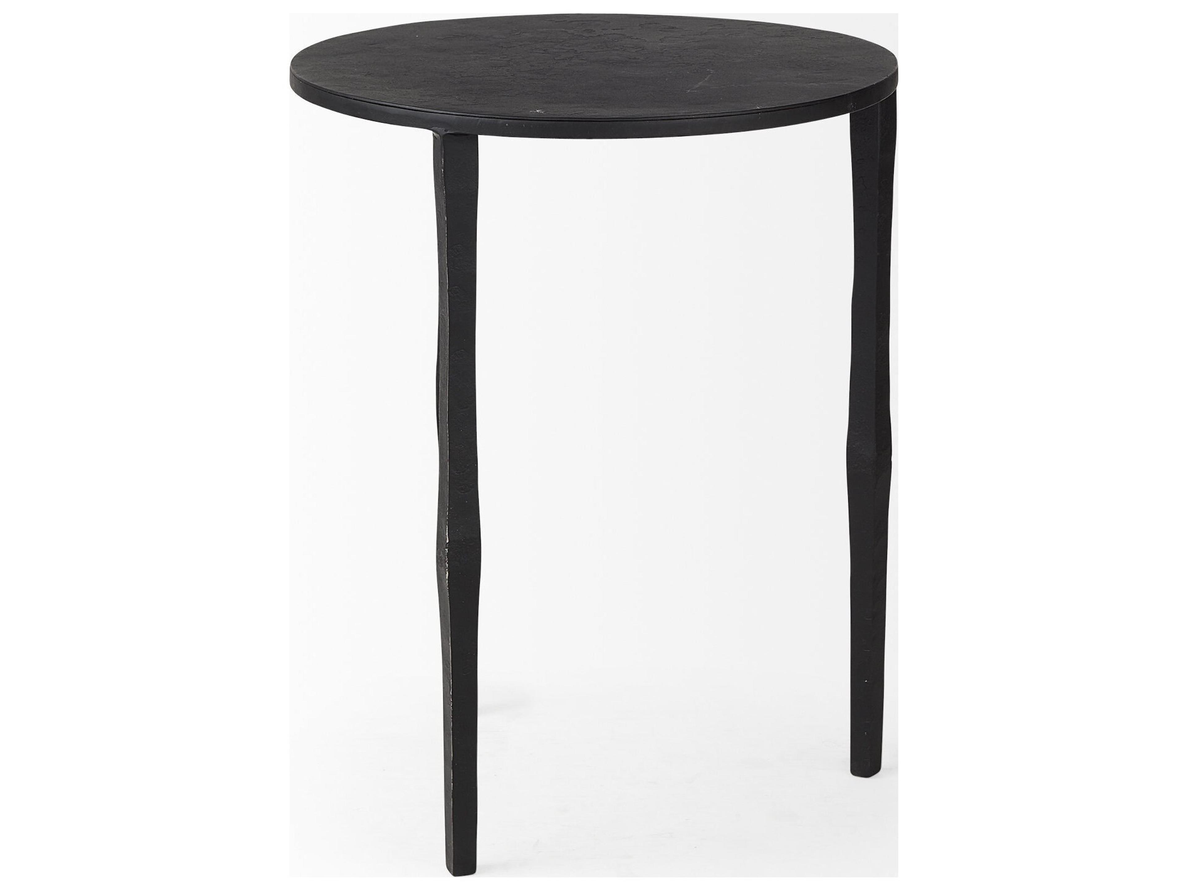 Mercana Timothy 16.0L x 16.0W X 20.0H Ebony Black Iron Side Table
