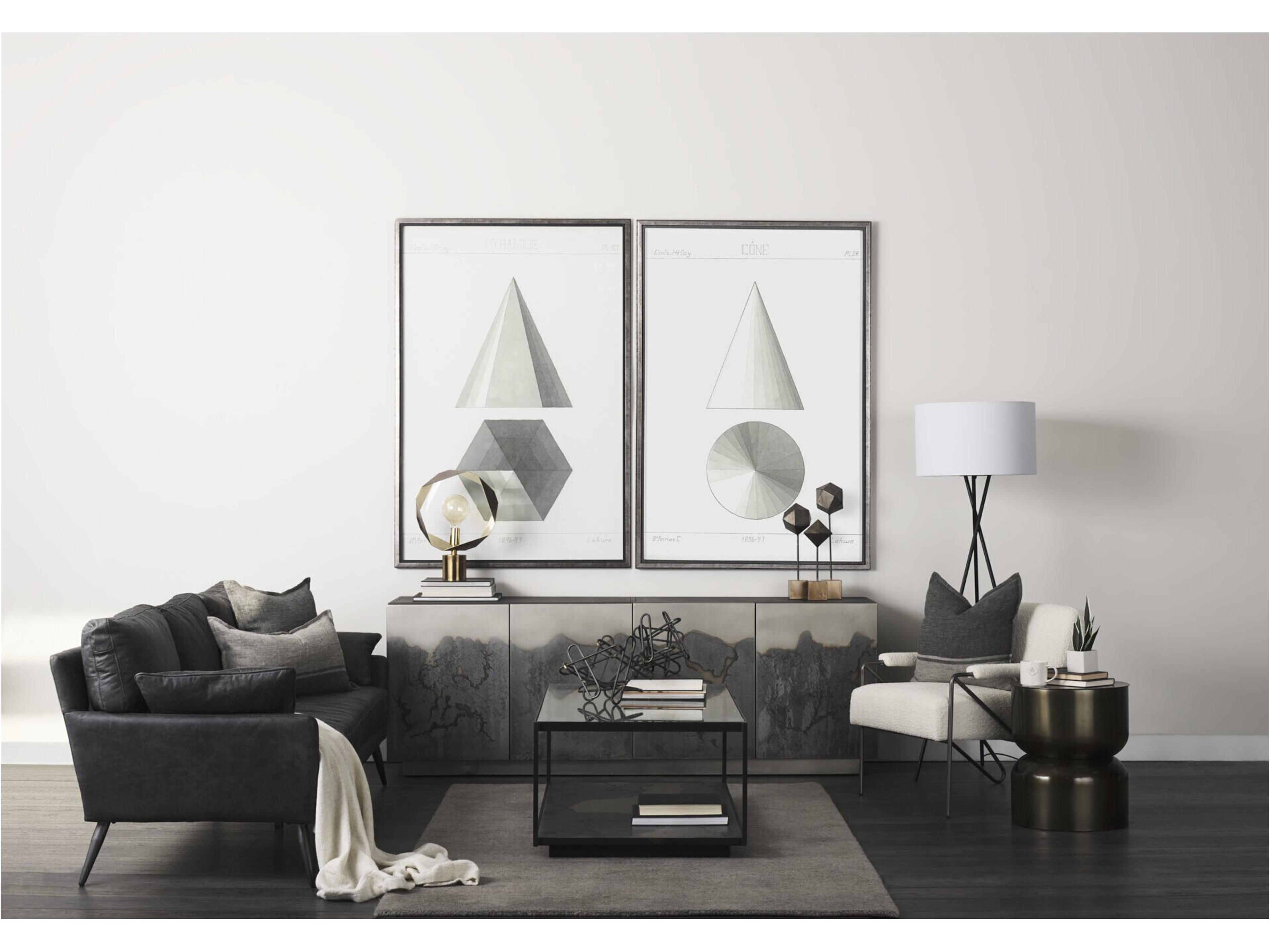 Mercana Roxdale 82.0L x 18.0W x 29.0H Acid Wash Metal Sideboard