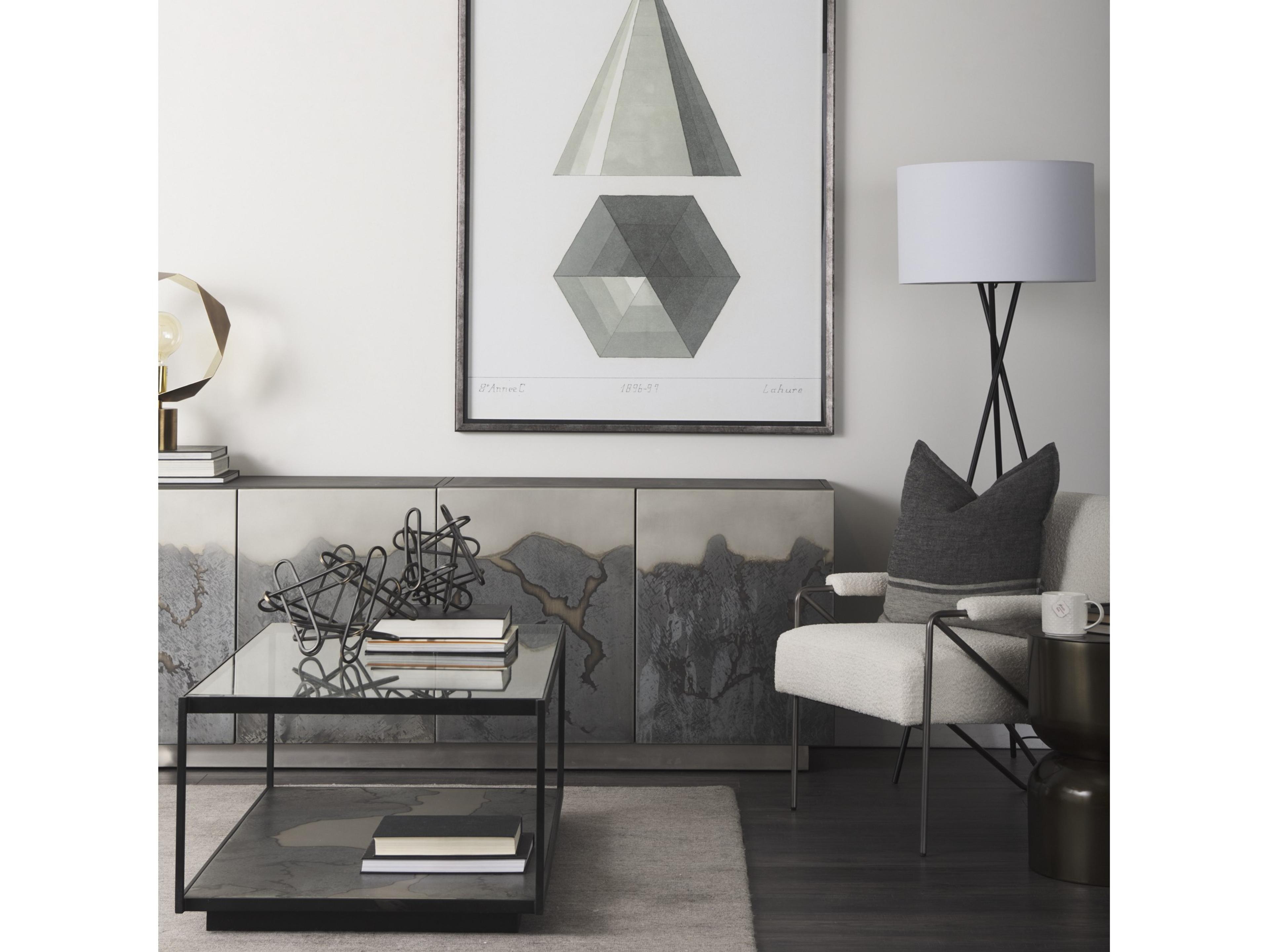 Mercana Roxdale 82.0L x 18.0W x 29.0H Acid Wash Metal Sideboard