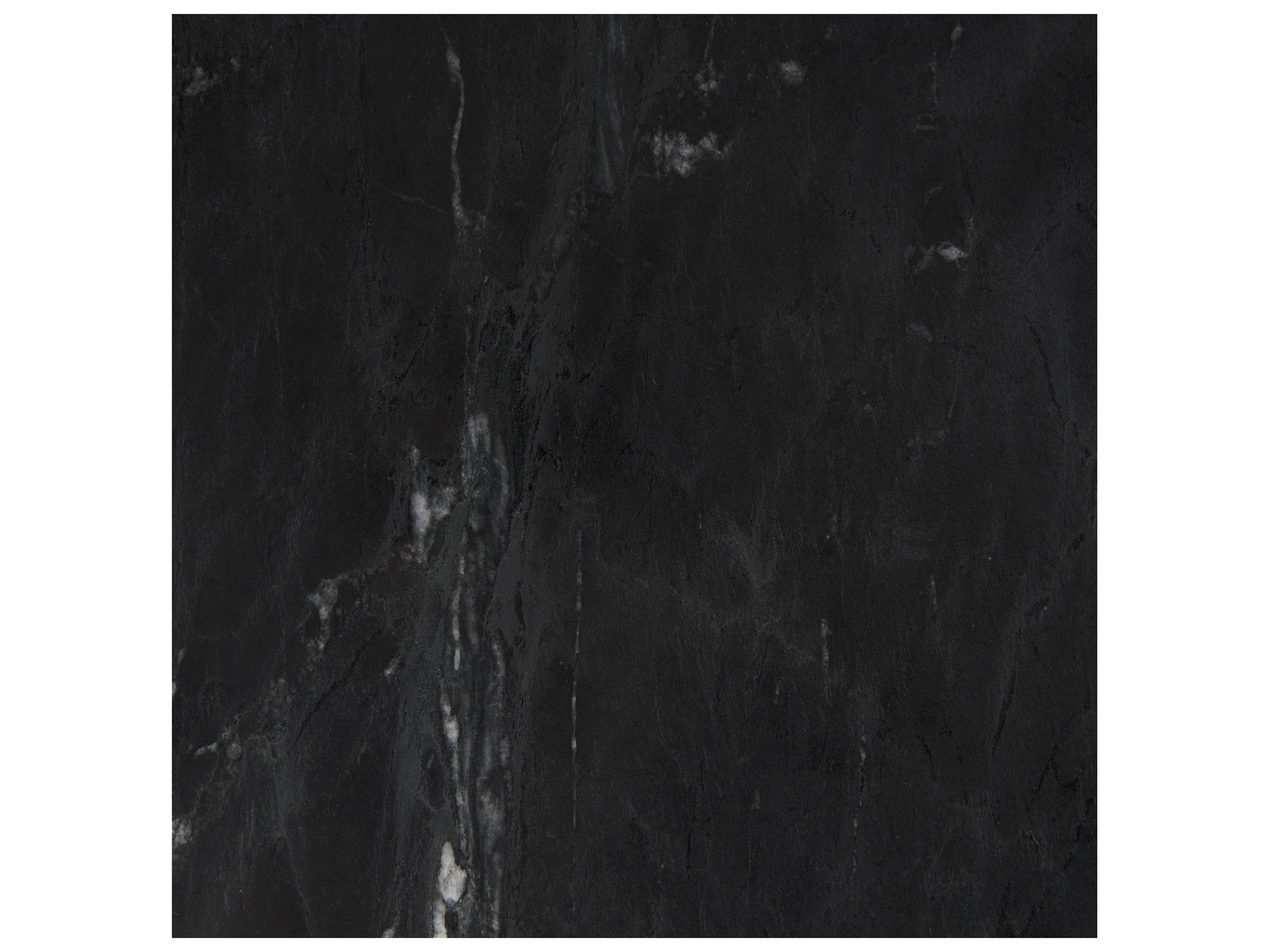 Mercana Reinhold II 21L x 21W x 21H Black Marble Top Iron Side Table