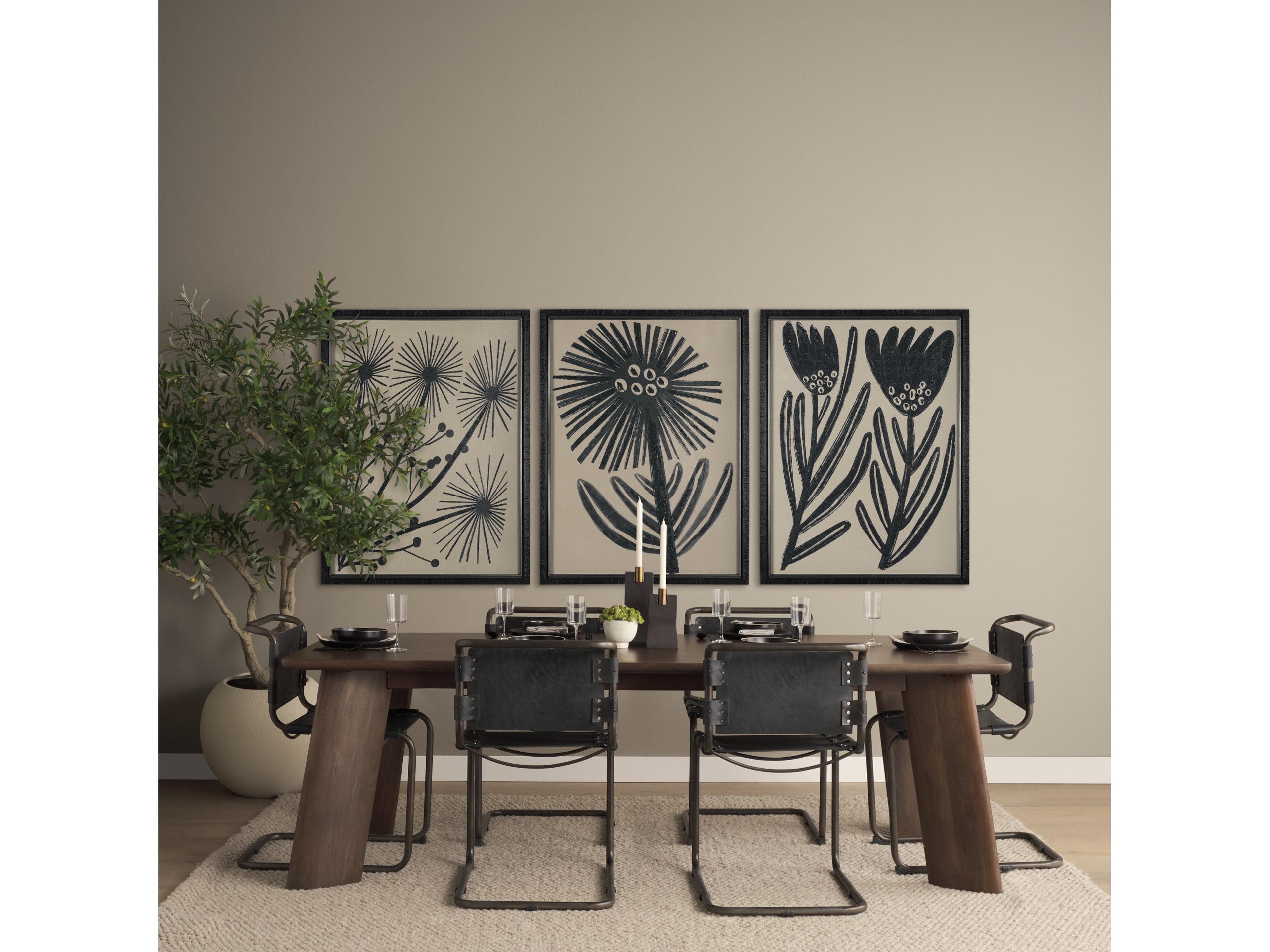 Mercana Berbick 33" Total Height Black Leather w/ Iron Frame Dining Chair