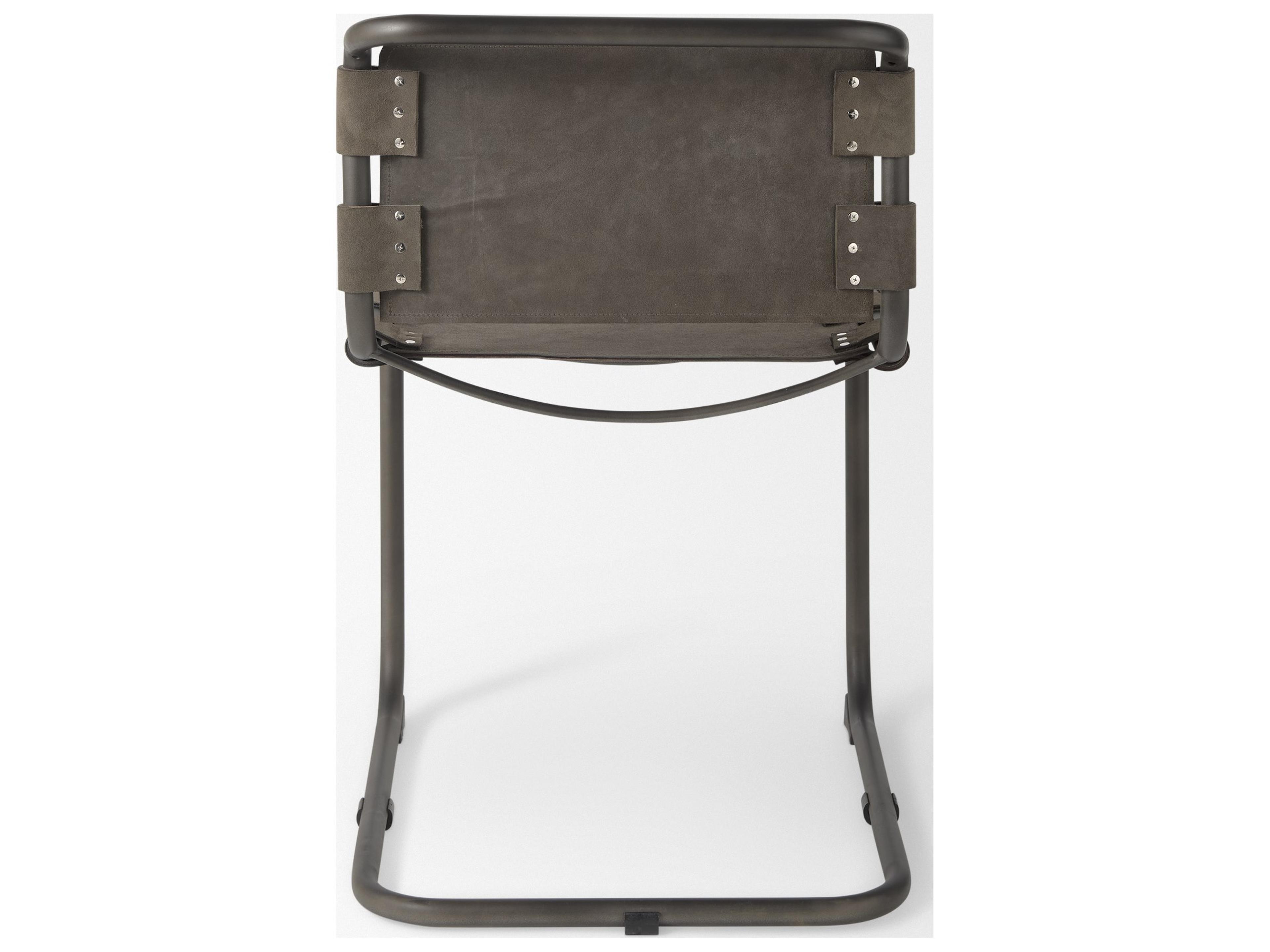 Mercana Berbick 33" Total Height Brown/Gray Suede w/ Iron Frame Dining Chair