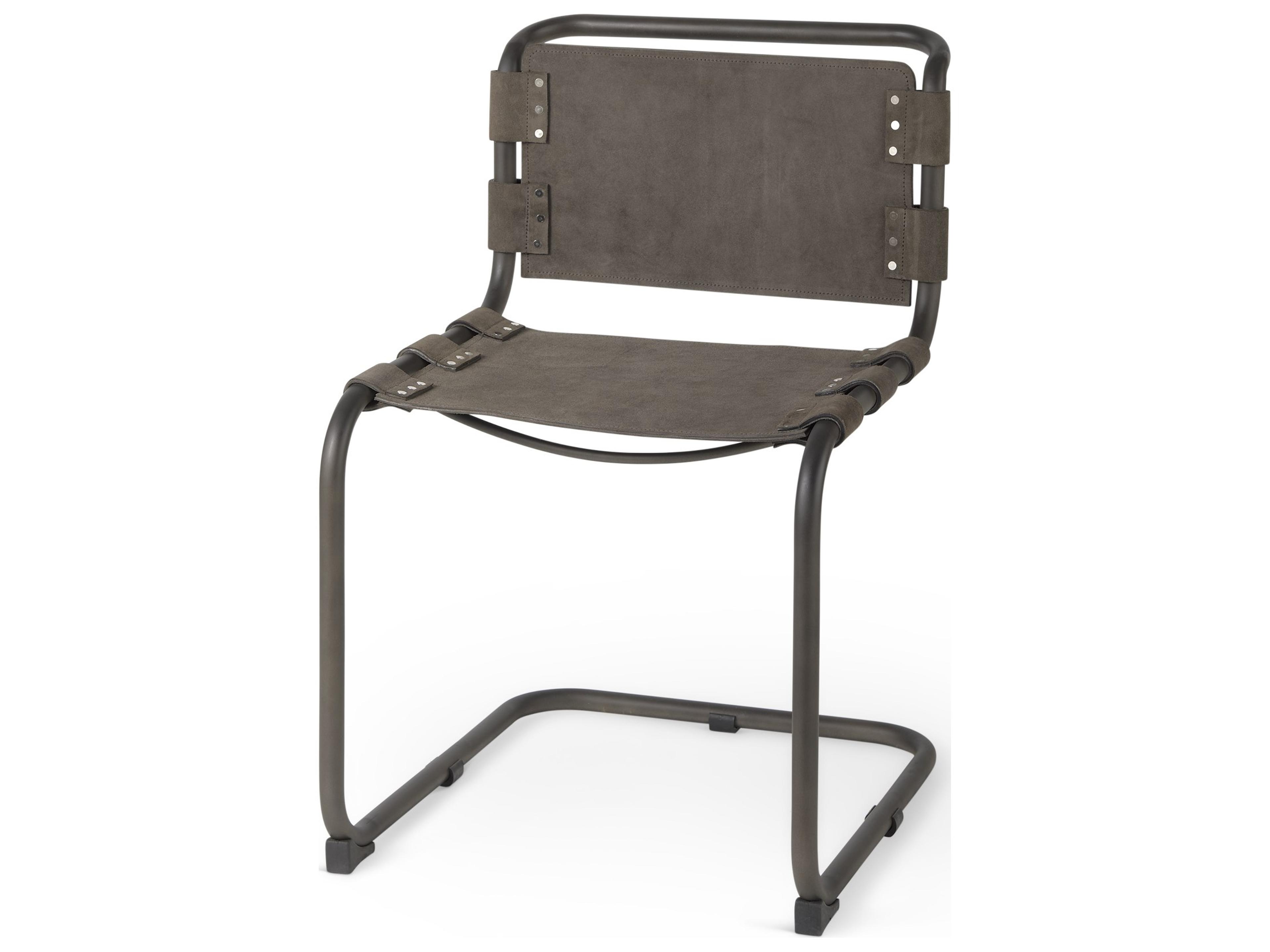 Berbick 33" Total Height Brown/Gray Suede w/ Iron Frame Dining Chair