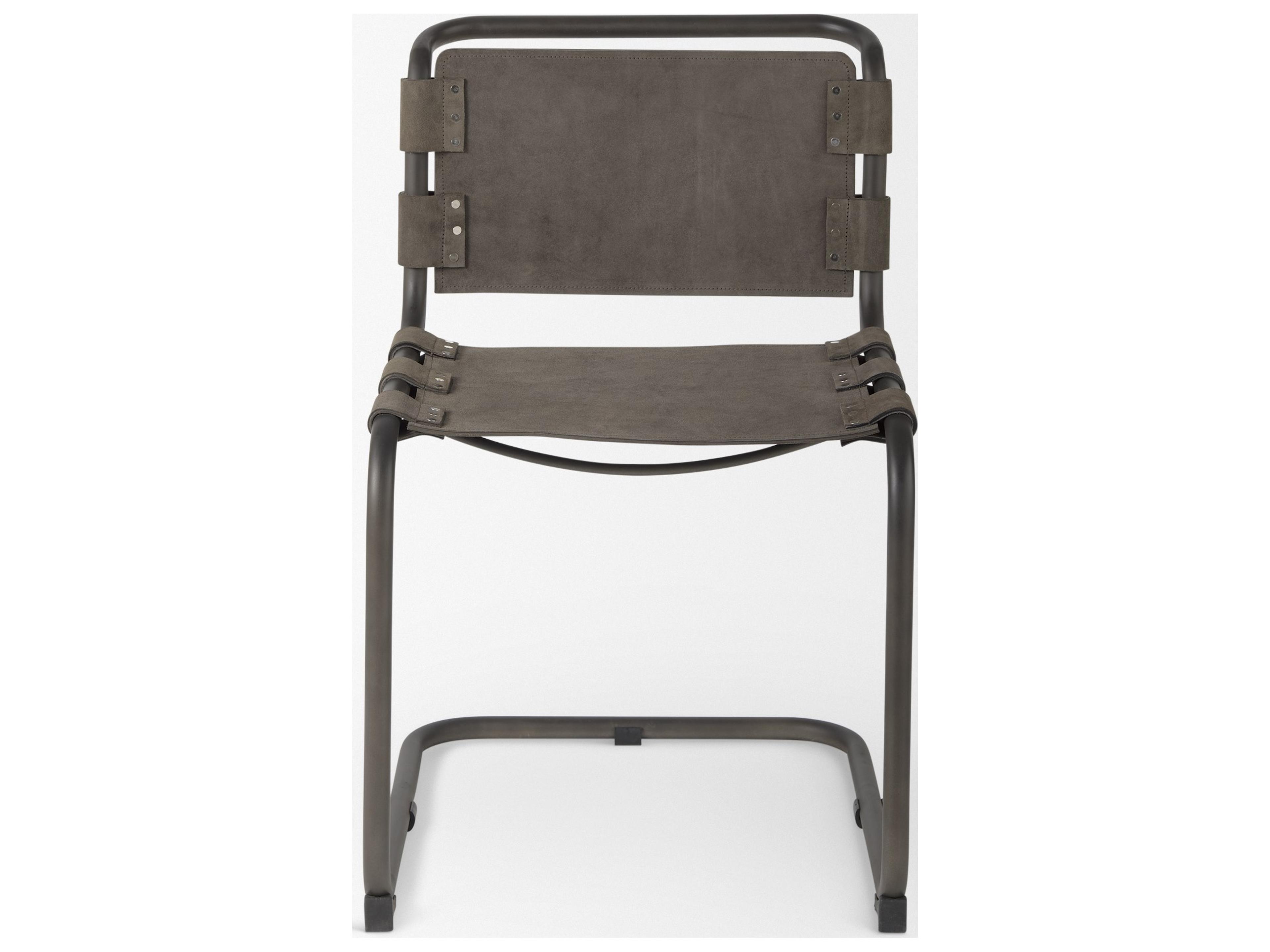 Mercana Berbick 33" Total Height Brown/Gray Suede w/ Iron Frame Dining Chair